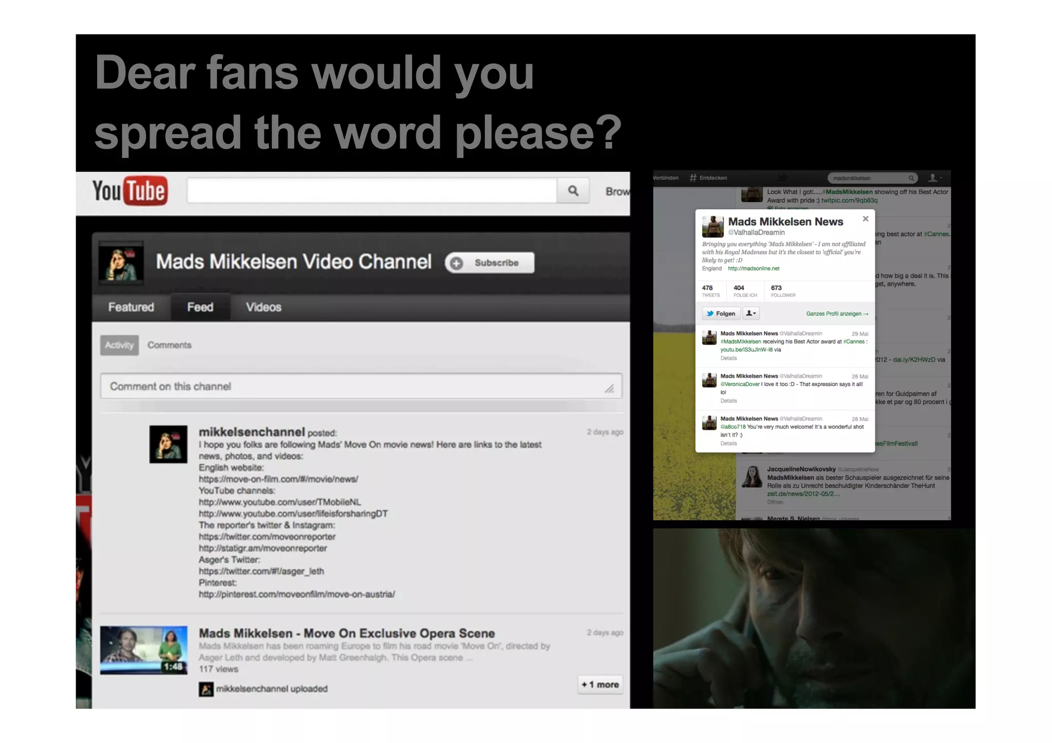 Dear fans would you
spread the word please?




 31 DDB Tribal für Kundenname
 