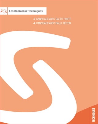 Caniveaux avec dalot fonte
Caniveaux avec dalle béton
Les Caniveaux Techniques
Techniques
 