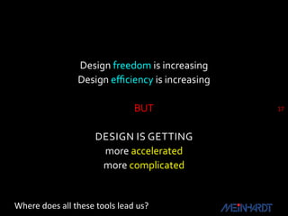 Design freedom is increasing
                Design efficiency is increasing

                               BUT          ...