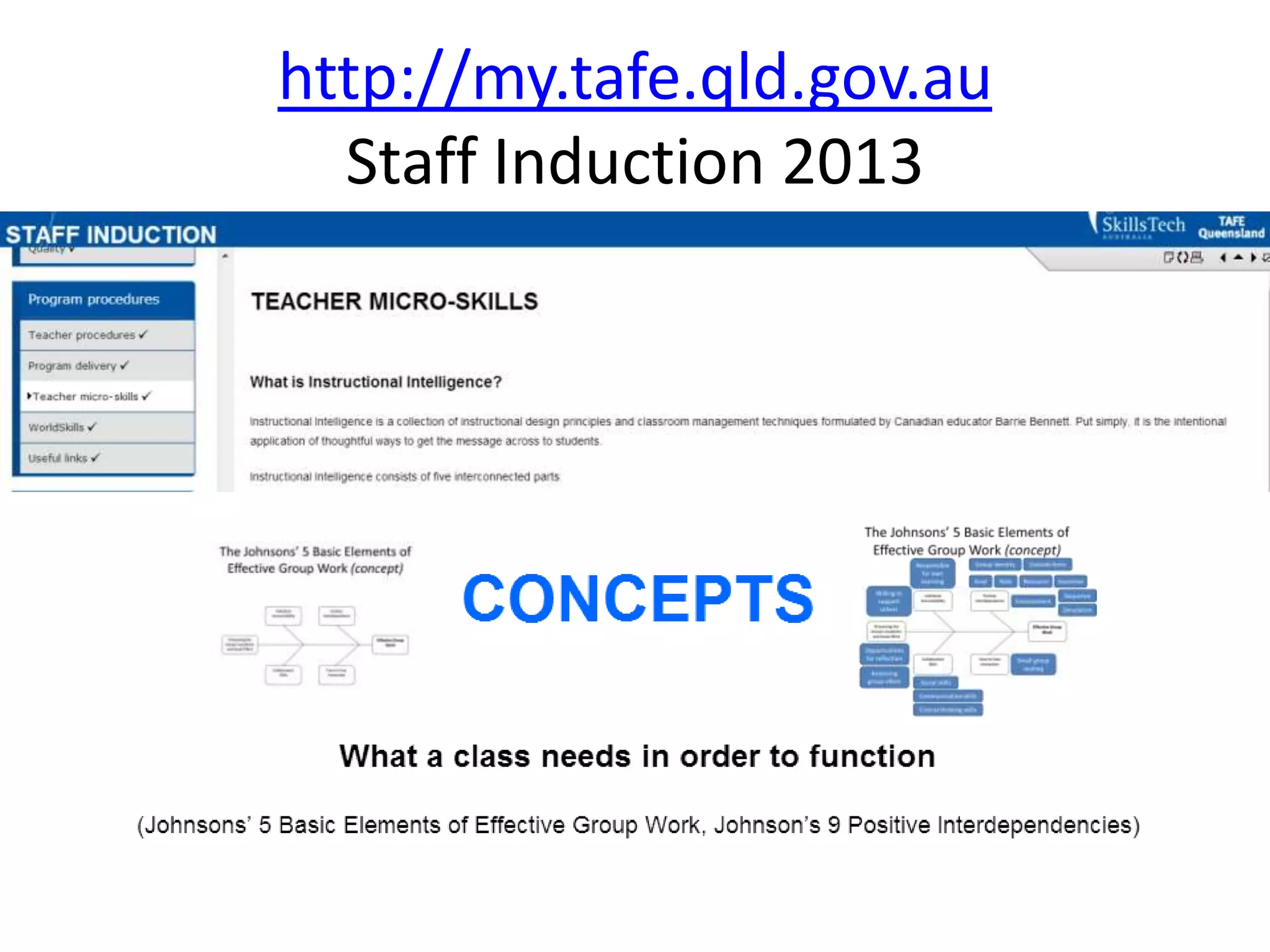 http://my.tafe.qld.gov.au
  Staff Induction 2013
 