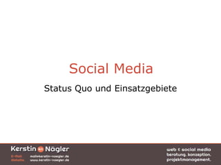 Social Media
Status Quo und Einsatzgebiete
 