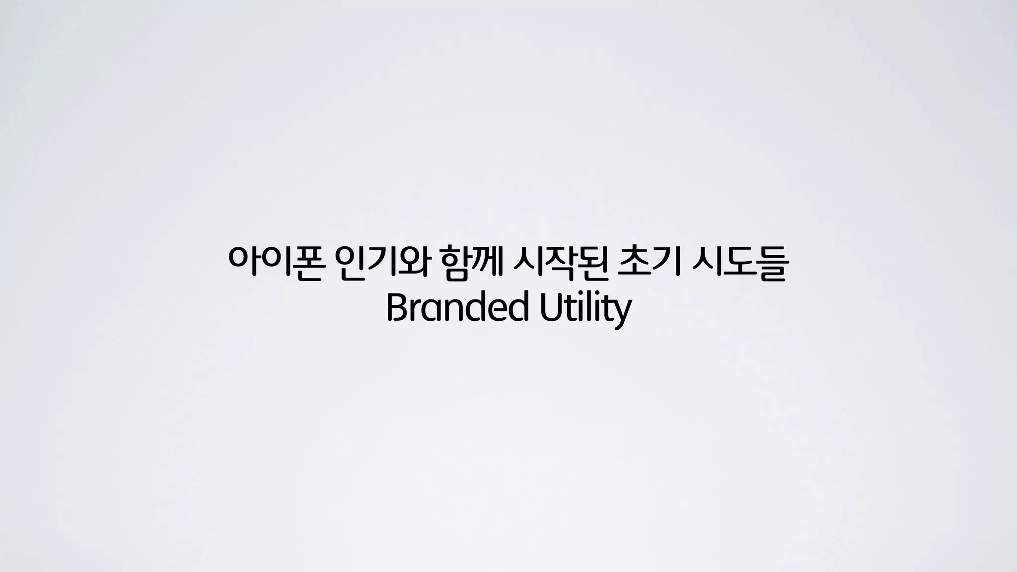 아이폰 인기와 함께 시작된 초기 시도들
      Branded Utility
 