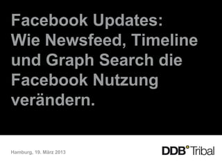 Facebook Updates:
Wie Newsfeed, Timeline
und Graph Search die
Facebook Nutzung
verändern.

Hamburg, 19. März 2013
 