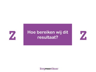 Hoe bereiken wij dit
    resultaat?
 