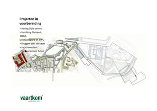 Projecten in
voorbereiding
> Aanleg Dijle-oevers
> Inrichting Sluispark,
 OKRA,
schetsontwerp en SWO
> Bruggen over de Vaart
> Jachthavenhuis
> Verkeersknoop Artois
 