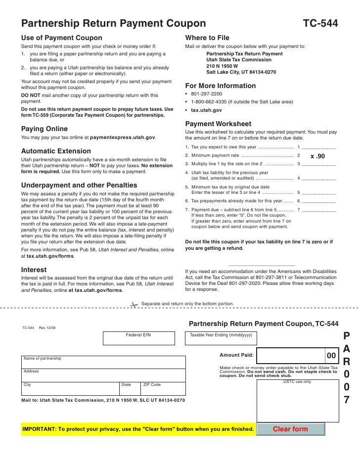 Tax Utah Gov Forms Current Tc Tc 544
