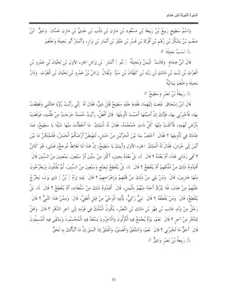 ‫ﺴ ﺮة ﻨﺒﻮﯾﺔ ﻟ ﻦ ھﺸ م‬
                                                                                                                          ‫اﻟ ﱢﯿ َ ُ اﻟ ﱠ َ ِﱠ ُ ِﺎﺑْ ِ ِ َﺎ ٍ‬


‫ﻖ ﻦ‬
‫ﻭ‪‬ﺍﺳ‪  ‬ﺳ‪‬ﻄ‪‬ﻴﺢﹴ ﺭ‪‬ﺑﹺﻴ ‪ ‬ﺑ‪  ‬ﺭ‪‬ﺑﹺﻴﻌ‪‬ﺔﹶ ﺑ‪‬ﻦﹺ ﻣ‪‬ﺴ‪ ‬ﻮﺩ‪ ‬ﺑ‪‬ﻦﹺ ﻣ‪‬ﺎﺯﹺﻥ‪ ‬ﺑ‪‬ﻦﹺ ﺫ‪‬ﺋﹾﺐﹺ ﺑ‪‬ﻦﹺ ﻋ‪‬ﺪ‪  ‬ﺑ‪‬ﻦﹺ ﻣ‪‬ﺎﺯﹺﻥ‪ ‬ﻏﹶ ‪‬ﺎﻥﹶ. ﻭ‪‬ﺷ‪ : ‬ﺍﺑ‪ ‬‬
                  ‫ﺴ‬                 ‫ﻱ‬                                       ‫ﻌ‬                     ‫ﻊ ﻦ‬                  ‫ﻢ‬
           ‫ﺻ‪‬ﻌ‪‬ﺐﹺ ﺑ‪  ‬ﻳ‪‬ﺸ‪ ‬ﹸﺮ‪ ‬ﺑ‪‬ﻦﹺ ‪‬ﻫ‪‬ﻢﹺ ﺑ‪‬ﻦﹺ ﺃﹶﻓﹾﺮ‪‬ﻙ‪ ‬ﺑ‪‬ﻦﹺ ﻗﹶﺴ‪‬ﺮﹺ ﺑ‪‬ﻦﹺ ﻋ‪‬ﺒ‪‬ﻘﹶﺮ‪ ‬ﺑ‪‬ﻦﹺ ﺃﹶﻧ‪‬ﻤ‪‬ﺎﺭﹺ ﺑ‪‬ﻦﹺ ﻧﹺﺰ‪‬ﺍﺭﹴ، ﻭ‪‬ﺃﹶﻧ‪‬ﻤ‪‬ﺎ ‪ ‬ﺃﹶ‪‬ﻮ ﺑ‪‬ﺠﹺﻴﻠﹶﺔﹶ ﻭ‪‬ﺧ‪‬ﺜﹾﻌ‪‬ﻢ‪.‬‬
                                  ‫ﺭ ﺑ‬                                                                                      ‫ﻦ ﻜ ﺭ‬
                                                                                                                    ‫& ﻧ‪‬ﺴ‪  ‬ﺑ‪‬ﺠﹺﻴﻠﹶﺔﹶ #‬
                                                                                                                                ‫ﺐ‬
‫ﻗﹶﺎﻝﹶ ﺍﺑ‪  ‬ﻫ‪‬ﺸ‪‬ﺎﻡﹴ: ﻭ‪‬ﻗﹶﺎﻟﹶﺖ‪ :‬ﺍﻟﹾﻴ‪‬ﻤ‪  ‬ﻭ‪‬ﺑ‪‬ﺠﹺﻴﻠﹶ ﹸ: ) ﺑ‪‬ﻮ ( ﺃﹶﻧ‪‬ﻤ‪‬ﺎﺭﹺ: ﺑ‪‬ﻦﹺ ﺇﺭ‪‬ﺍﺵﹺ ﺍﳉﺰﺀ ﺍﻷﻭﻝ ﺑ‪‬ﻦﹺ ﻟ‪‬ﺤ‪‬ﻴ‪‬ﺎﻥﹶ ﺑ‪‬ﻦﹺ ﻋ‪‬ﻤ‪‬ﺮﹺﻭ ﺑ‪‬ﻦﹺ‬
                                                                     ‫ﺔ ﻨ‬                ‫ﻦ‬                             ‫ﻦ‬
‫ﺭ‬
‫ﺍﻟﹾﻐ‪‬ﻮ‪‬ﺙ‪ ‬ﺑ‪‬ﻦﹺ ﻧ‪‬ﺒ‪‬ﺖ‪ ‬ﺑ‪‬ﻦﹺ ﻣ‪‬ﺎﻟ‪‬ﻚ‪ ‬ﺑ‪‬ﻦﹺ ﺯ‪‬ﻳ‪‬ﺪ‪ ‬ﺑ‪‬ﻦﹺ ﻛﹶﻬ‪‬ﻠﹶﺎﻥﹶ ﺑ‪‬ﻦﹺ ﺳ‪‬ﺒ‪‬ﺄ‪ :‬ﻭ‪‬ﻘﹶﺎ ﹸ: ﺇﺭ‪‬ﺍ ‪ ‬ﺑ‪  ‬ﻋ‪‬ﻤ‪‬ﺮﹺﻭ ﺑ‪‬ﻦﹺ ﻟ‪‬ﺤ‪‬ﻴ‪‬ﺎﻥﹶ ﺑ‪‬ﻦﹺ ﺍﻟﹾﻐ‪‬ﻮ‪‬ﺙ‪ .‬ﻭ‪‬ﺩ‪‬ﺍ ‪‬‬
                                               ‫ﻳ ﻝ ﺵ ﻦ‬
                                                                                                                        ‫ﺑ‪‬ﺠﹺﻴﻠﹶﺔﹶ ﻭ‪‬ﺧ‪‬ﹾﺜﻌ‪‬ﻢ‪ ‬ﻳ‪‬ﻤ‪‬ﺎﻧﹺ‪ ‬ﹲ.‬
                                                                                                                         ‫ﻴﺔ‬
                                                                                                     ‫& ﺭ‪‬ﺑﹺﻴﻌ‪ ‬ﹸ ﺑ‪  ‬ﻧ‪ ‬ﺼ‪‬ﺮﹴ ﻭ‪‬ﺳ‪‬ﻄ‪‬ﻴ ‪# ‬‬
                                                                                                       ‫ﺢ‬                 ‫ﺔ ﻦ‬
‫‪‬ﺖ‬
‫ﻗﹶﺎﻝﹶ ﺍﺑ‪  ‬ﺇﺳ‪‬ﺤ‪‬ﺎﻕ‪ :‬ﻓﹶﺒ‪‬ﻌ‪‬ﺚﹶ ﺇﻟﹶﻴ‪‬ﻬﹺﻤ‪‬ﺎ، ﻓﹶﻘﹶﺪ‪‬ﻡ‪ ‬ﻋ‪‬ﻠﹶﻴ‪‬ﻪ‪ ‬ﺳ‪‬ﻄ‪‬ﻴ ‪ ‬ﻗﹶﺒ‪‬ﻞﹶ ﺷ‪ ، ‬ﻓﹶﻘﹶﺎﻝﹶ ﻟﹶ ‪ :‬ﺇ‪‬ﻲ ﺭ‪‬ﺃﹶﻳ‪  ‬ﺅ‪‬ﻳ‪‬ﺎ ﻫ‪‬ﺎﻟﹶﺘ‪‬ﻨﹺﻲ ﻭ‪‬ﻓﹶﻈﻌ‪ ‬‬
                          ‫ﻪ ﻧ ﺖﺭ‬                        ‫ﻖ‬           ‫ﺢ‬                                                        ‫ﻦ‬
‫ﺑﹺﻬ‪‬ﺎ، ﻓﹶﺄﹶﺧ‪‬ﺒﹺﺮ‪‬ﻧﹺﻲ ﺑﹺﻬ‪‬ﺎ، ﻓﹶﺈﹺ‪‬ﻚ‪ ‬ﺇﻥﹾ ﺃﹶﺻ‪‬ﺒ‪‬ﺘ‪‬ﻬ‪‬ﺎ ﺃﹶﺻ‪‬ﺒ‪‬ﺖ‪ ‬ﺗ‪‬ﺄﹾﻭﹺﻳﻠﹶﻬ‪‬ﺎ. ﻗﹶﺎﻝﹶ ﺃﹶﻓﹾﻌ‪ ‬ﹸ، ﺭ‪‬ﺃﹶﻳ‪  ‬ﻤ‪‬ﻤ‪  ‬ﺧ‪‬ﺮ‪‬ﺟ‪‬ﺖ‪ ‬ﻣ‪‬ﻦ‪ ‬ﻇﹸﻤ‪‬ﻪ‪ ،‬ﻓﹶﻮ‪‬ﻗﹶﻌ‪‬ﺖ‪‬‬
                ‫ﹸﻠ‬               ‫ﻞ ﺖﺣ ﻪ‬                                                                    ‫ﻧ‬
‫ﺑﹺﺄﹶﺭ‪‬ﺽﹺ ‪‬ﻬ‪‬ﻤ‪‬ﻪ‪ ،‬ﻓﹶﺄﹶﻛﹶﻠﹶﺖ‪ ‬ﻣ‪‬ﻨ‪‬ﻬ‪‬ﺎ ﹸ ﱠ ﺫﹶﺍﺕ‪ ‬ﻤ‪ ‬ﻤ‪ ، ‬ﻓﹶﻘﹶﺎﻝﹶ ﻟﹶ ‪ ‬ﺍﻟﹾﻤ‪‬ﻠ‪ : ‬ﻣ‪‬ﺎ ﺃﹶﺧ‪‬ﻄﹶﺄﹾﺕ‪ ‬ﻣ‪‬ﻨ‪‬ﻬ‪‬ﺎ ﺷ‪‬ﻴ‪‬ﺌﹰﺎ ﻳ‪‬ﺎ ﺳ‪‬ﻄ‪‬ﻴ ‪ ،‬ﻓﹶﻤ‪‬ﺎ‬
       ‫ﺢ‬                                           ‫ﻪ ﻚ‬                     ‫ﺟﺠﻪ‬             ‫ﻛﻞ‬                            ‫ﺗ‬
‫ﻋ‪‬ﻨ‪‬ﺪ‪‬ﻙ‪ ‬ﻓ‪‬ﻲ ﺗ‪‬ﺄﹾﻭﹺﻳﻠ‪‬ﻬ‪‬ﺎ ؟ ﻓﹶﻘﹶﺎﻝﹶ: ﺃﹶﺣ‪‬ﻠ‪  ‬ﺑﹺﻤ‪‬ﺎ ﺑ‪‬ﻴ‪‬ﻦ‪ ‬ﺍﻟﹾﺤ‪ ‬ﺗ‪‬ﻴ‪‬ﻦﹺ ﻣ‪‬ﻦ‪ ‬ﺣ‪‬ﻨ‪‬ﺶﹴ، ﻟﹶﺘ‪‬ﻬ‪‬ﺒﹺﻄﹶ ‪ ‬ﺃﹶﺭ‪‬ﺿ‪ ‬ﹸﻢ‪ ‬ﺍﻟﹾﺤ‪‬ﺒ‪ ، ‬ﻓﹶﻠﹶﺘ‪‬ﻤ‪‬ﻠ‪‬ﻜ ‪ ‬ﻣ‪‬ﺎ ﺑ‪‬ﻴ‪‬ﻦ‪‬‬
           ‫ﹶﻦ‬             ‫ﺶ‬           ‫ﻦ ﻜ‬                                      ‫ﺮ‬                    ‫ﻒ‬
‫ﻫ ﻦ‬
‫ﺃﹶﺑ‪‬ﻴ‪‬ﻦ‪ ‬ﺇﻟﹶﻰ ‪‬ﺮ‪‬ﺵ‪ ،‬ﻓﹶﻘﹶﺎﻝﹶ ﻟﹶ ‪ ‬ﺍﻟﹾﻤ‪‬ﻠ‪ : ‬ﺍﳉﺰﺀ ﺍﻷﻭﻝ ﻭ‪‬ﺃﹶﺑﹺﻴﻚ‪ ‬ﻳ‪‬ﺎ ﺳ‪‬ﻄ‪‬ﻴ ‪ ،‬ﺇ ﱠ ﻫ‪‬ﺬﹶﺍ ﻟﹶﻨ‪‬ﺎ ﻟﹶﻐ‪‬ﺎﺋ‪ ‬ﹲ ‪‬ﻮﺟﹺ ‪ ،‬ﻓﹶﻤ‪‬ﺘ‪‬ﻰ، ‪‬ﻮ‪ ‬ﻛﹶﺎ‪‬ﺋ ‪‬‬
                      ‫ﻆﻣ ﻊ‬                         ‫ﺢ ﻥ‬                                   ‫ﻪ ﻚ‬                         ‫ﺟ‬
‫؟ ﺃﹶﻓ‪‬ﻲ ﺯ‪‬ﻣ‪‬ﺎﻧﹺﻲ ﻫ‪‬ﺬﹶﺍ، ﺃﹶﻡ‪ ‬ﺑ‪‬ﻌ‪‬ﺪ‪  ‬؟ ﻗﹶﺎﻝﹶ: ﻟﹶﺎ، ﺑ‪‬ﻞﹾ ﺑ‪‬ﻌ‪‬ﺪ‪  ‬ﺑﹺﺤ‪‬ﲔﹺ، ﺃﹶﻛﹾﺜﹶﺮ‪ ‬ﻣ‪‬ﻦ‪ ‬ﺳ‪‬ﲔ‪ ‬ﺃﹶﻭ‪ ‬ﺳ‪‬ﺒ‪‬ﻌ‪‬ﲔ‪ ،‬ﻳ‪‬ﻤ‪‬ﻀ‪‬ﲔ‪ ‬ﻣ‪‬ﻦ‪ ‬ﺍﻟ ‪‬ﻨﹺﲔ‪ ‬ﻗﹶﺎﻝﹶ:‬
           ‫ﺴ‬                                   ‫ﺘ‬                         ‫ﻩ‬                           ‫ﻩ‬
‫ﺃﹶﻓﹶﻴ‪ ‬ﻭ ‪ ‬ﺫﹶﻟ‪‬ﻚ‪ ‬ﻣ‪‬ﻦ‪ ‬ﻠﹾﻜﻬﹺﻢ‪ ‬ﺃﹶﻡ‪ ‬ﻳ‪‬ﻨ‪‬ﻘﹶﻄ‪  ‬؟ ﻗﹶﺎﻝﹶ: ﻟﹶﺎ، ﺑ‪‬ﻞﹾ ﻳ‪‬ﻨ‪‬ﻘﹶﻄ‪  ‬ﻟ‪‬ﺒﹺﻀ‪‬ﻊﹺ ﻭ‪‬ﺳ‪‬ﺒ‪‬ﻌ‪‬ﲔ‪ ‬ﻣ‪‬ﻦ‪ ‬ﺍﻟ ‪‬ﻨﹺﲔ‪ ،‬ﹸ ‪ ‬ﻘﹾﺘ‪‬ﹸﻮﻥﹶ ﻭ‪‬ﻳ‪‬ﺨ‪  ‬ﻮﻥﹶ‬
   ‫ﺮﺟ‬            ‫ﺴ ﺛﻢ ﻳ ﻠ‬                                      ‫ﻊ‬                             ‫ﻊ‬                   ‫ﻣ ‪‬‬              ‫ﺪﻡ‬
‫ﺮﺝ‬
‫ﻣ‪‬ﻨ‪‬ﻬ‪‬ﺎ ﻫ‪‬ﺎﺭﹺﺑﹺﲔ‪ ،‬ﻗﹶﺎﻝﹶ: ﻭ‪‬ﻣ‪‬ﻦ‪ ‬ﻳ‪‬ﻠ‪‬ﻲ ﻣ‪‬ﻦ‪ ‬ﺫﹶﻟ‪‬ﻚ‪ ‬ﻣ‪‬ﻦ‪ ‬ﻗﹶﺘ‪‬ﻠ‪‬ﻬﹺﻢ‪ ‬ﻭ‪‬ﺇﹺﺧ‪‬ﺮ‪‬ﺍﺟﹺﻬﹺﻢ‪ ‬؟ ﻗﹶﺎﻝﹶ: ﻳ‪‬ﻠ‪‬ﻴﻪ‪ ‬ﺇﺭ‪ )  ‬ﺑ‪ (  ‬ﺫ‪‬ﻱ ﻳ‪‬ﺰ‪‬ﻥﹶ، ﻳ‪‬ﺨ‪  ‬‬
                       ‫ﻡ ﻦ‬
‫ﻋ‪‬ﻠﹶﻴ‪‬ﻬﹺﻢ‪ ‬ﻣ‪‬ﻦ‪ ‬ﻋ‪‬ﺪ‪‬ﻥﹶ، ﻓﹶﻠﹶﺎ ﻳ‪‬ﺘ‪   ‬ﺃﹶﺣ‪‬ﺪ‪‬ﺍ ﻣ‪‬ﻨ‪ ‬ﻢ‪ ‬ﺑﹺﺎﻟﹾﻴ‪‬ﻤ‪‬ﻦﹺ، ﻗﹶﺎﻝﹶ: ﺃﹶﻓﹶﻴ‪ ‬ﻭ ‪ ‬ﺫﹶﻟ‪‬ﻚ‪ ‬ﻣ‪‬ﻦ‪ ‬ﻠﹾﻄﹶﺎﻧﹺﻪ‪ ،‬ﺃﹶﻡ‪ ‬ﻳ‪‬ﻨ‪‬ﻘﹶﻄ‪  ‬؟ ﻗﹶﺎﻝﹶ: ﻟﹶﺎ، ﺑ‪‬ﻞﹾ‬
                   ‫ﻊ‬                         ‫ﺳ‬             ‫ﺪﻡ‬                                ‫ﻬ‬              ‫ﺮﻙ‬
‫ﻳ‪‬ﻨ‪‬ﻘﹶﻄ‪ ، ‬ﻗﹶﺎﻝﹶ: ﻭ‪‬ﻣ‪‬ﻦ‪ ‬ﻳ‪‬ﻘﹾﻄﹶ ‪  ‬؟ ﻗﹶﺎﻝﹶ: ﻧ‪‬ﺒﹺ ‪ ‬ﺯ‪‬ﻛ‪ ، ‬ﻳ‪‬ﺄﹾﺗ‪‬ﻴﻪ‪ ‬ﺍﻟﹾﻮ‪‬ﺣ‪  ‬ﻣ‪‬ﻦ‪ ‬ﻗ‪‬ﺒ‪‬ﻞﹺ ﺍﻟﹾﻌ‪‬ﻠ‪ ، ‬ﻗﹶﺎﻝﹶ: ﻭ‪‬ﻣ‪ ‬ﻦ‪ ‬ﻫ‪‬ﺬﹶﺍ ﺍﻟ‪‬ﺒﹺ ‪ ‬؟ ﻗﹶﺎﻝﹶ :‬
          ‫ﻨﻲ‬              ‫ﻤ‬              ‫ﻲ‬                     ‫ﻲ‬                    ‫ﻲ ﻲ‬                    ‫ﻌﻪ‬                        ‫ﻊ‬
‫ﺭ‪  ‬ﹲ ﻣ‪‬ﻦ‪ ‬ﻭ‪‬ﻟﹶﺪ‪ ‬ﻏﹶﺎﻟ‪‬ﺐﹺ ﺑ‪‬ﻦﹺ ﻓ‪‬ﻬ‪‬ﺮﹺ ﺑ‪‬ﻦﹺ ﻣ‪‬ﺎﻟ‪‬ﻚ‪ ‬ﺑ‪‬ﻦﹺ ﺍﻟ‪‬ﻀ‪‬ﺮﹺ، ﻳ‪ ‬ﹸﻮ ﹸ ﺍﻟﹾ ‪‬ﻠﹾ ‪ ‬ﻓ‪‬ﻲ ﻗﹶﻮ‪‬ﻣ‪‬ﻪ‪ ‬ﺇﻟﹶﻰ ﺁﺧ‪‬ﺮﹺ ﺍﻟ ‪‬ﻫ‪‬ﺮﹺ ؟ ﻗﹶﺎﻝﹶ: ﻭ‪‬ﻫ‪‬ﻞﹾ‬
                    ‫ﺪ‬                            ‫ﻜ ﻥ ﻤﻚ‬                 ‫ﻨ‬                                                     ‫ﺟﻞ‬
‫ﻟ‪‬ﻠ ‪‬ﻫ‪‬ﺮﹺ ﻣ‪‬ﻦ‪ ‬ﺁﺧ‪‬ﺮﹴ ؟ ﻗﹶﺎﻝﹶ: ﻧ‪‬ﻌ‪‬ﻢ‪ ،‬ﻳ‪‬ﻮ‪  ‬ﺠ‪‬ﻤ‪  ‬ﻓ‪‬ﻴﻪ‪ ‬ﺍﻟﹾﺄﹶ ‪‬ﹸﻮﻥﹶ ﻭ‪‬ﺍﻟﹾﺂﺧ‪ ‬ﻭﻥﹶ ﻳ‪‬ﺴ‪‬ﻌ‪  ‬ﻓ‪‬ﻴﻪ‪ ‬ﺍﻟﹾ ‪‬ﺤ‪‬ﺴِ‪‬ﻮﻥﹶ ﻭ‪‬ﻳ‪‬ﺸ‪‬ﻘﹶﻰ ﻓ‪‬ﻴﻪ‪ ‬ﺍﻟﹾ ‪‬ﺴِﻴﹸﻮﻥﹶ‬
   ‫ﻤ ﺌ‬                          ‫ﻤ ﻨ‬              ‫ﺪ‬           ‫ﺮ‬             ‫ﻭﻟ‬             ‫ﻡﻳ ﻊ‬                                           ‫ﺪ‬
                  ‫ﻗﹶﺎﻝﹶ: ﺃﹶﺣ‪  ‬ﻣ‪‬ﺎ ‪‬ﺨ‪‬ﺒﹺ ‪‬ﻧﹺﻲ ؟ ﻗﹶﺎﻝﹶ: ﻧ‪‬ﻌ‪‬ﻢ‪ ،‬ﻭ‪‬ﺍﻟ ‪‬ﻔﹶ ‪ ‬ﻭ‪‬ﺍﻟﹾﻐ‪‬ﺴ‪ ، ‬ﻭ‪‬ﺍﻟﹾﻔﹶﻠﹶ ‪ ‬ﺇﺫﹶﺍ ﺍ‪‬ﺴ‪‬ﻖ‪ ‬ﺇ ﱠ ﻣ‪‬ﺎ ﺃﹶﻧ‪‬ﺒ‪‬ﺄﹾ‪‬ﻚ‪ ‬ﺑﹺﻪ‪ ‬ﻟﹶﺤ‪. ‬‬
                   ‫ﻖ‬             ‫ﺗ‬             ‫ﻖ ﺗ ﻥ‬                        ‫ﻖ‬           ‫ﺸﻖ‬                             ‫ﻖ ﺗ ﺮ‬
                                                                                                        ‫& ﺭ‪‬ﺑﹺﻴﻌ‪ ‬ﹸ ﺑ‪  ‬ﻧ‪ ‬ﺼ‪‬ﺮﹴ ﻭ‪‬ﺷ‪#  ‬‬
                                                                                                          ‫ﻖ‬              ‫ﺔ ﻦ‬




                                                                        ‫11‬
 