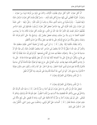 ‫ﺴ ﺮة ﻨﺒﻮﯾﺔ ﻟ ﻦ ھﺸ م‬
                                                                                                                        ‫اﻟ ﱢﯿ َ ُ اﻟ ﱠ َ ِﱠ ُ ِﺎﺑْ ِ ِ َﺎ ٍ‬


‫ﺃﹶ ﱠ ﺃﹶﻫ‪‬ﻞﹶ ﻧ‪‬ﺠ‪‬ﺮ‪‬ﺍﻥﹶ ﻛﹶﺎ‪‬ﻮﺍ ﺃﹶﻫ‪‬ﻞﹶ ﺷ‪‬ﺮ‪‬ﻙ‪ ‬ﻳ‪‬ﻌ‪ ‬ﻭﻥﹶ ﺍﻟﹾﺄﹶﻭ‪‬ﺛﹶﺎﻥﹶ، ﻭ‪‬ﻛﹶﺎﻥﹶ ﻓ‪‬ﻲ ﻗﹶﺮ‪‬ﻳ‪‬ﺔ‪ ‬ﻣ‪‬ﻦ‪ ‬ﹸﺮ‪‬ﺍﻫ‪‬ﺎ ﻗﹶﺮﹺﻳﺒ‪‬ﺎ ﻣ‪‬ﻦ‪ ‬ﻧ‪‬ﺠ‪‬ﺮ‪‬ﺍﻥﹶ -‬
                                ‫ﻗ‬                                            ‫ﺒﺪ‬                      ‫ﻧ‬                     ‫ﻥ‬
‫ﻭ‪‬ﻧ‪‬ﺠ‪‬ﺮ‪‬ﺍ ﹸ: ﺍﻟﹾﻘﹶﺮ‪‬ﻳ‪ ‬ﹸ ﺍﻟﹾ ‪‬ﻈﻤ‪‬ﻰ ﺍﱠﺘ‪‬ﻲ ﺇﻟﹶﻴ‪‬ﻬ‪‬ﺎ ﺟﹺﻤ‪‬ﺎ ‪ ‬ﺃﹶﻫ‪‬ﻞﹺ ﺗ‪‬ﻠﹾﻚ‪ ‬ﺍﻟﹾﺒﹺﻠﹶﺎﺩ‪ - ‬ﺳ‪‬ﺎﺣ‪  ‬ﻌ‪‬ﱢ ‪ ‬ﻏ‪‬ﻠﹾﻤ‪‬ﺎﻥﹶ ﺃﹶﻫ‪‬ﻞﹺ ﻧ‪‬ﺠ‪‬ﺮ‪‬ﺍﻥﹶ ﺍﻟ ‪‬ﺤ‪‬ﺮ‪ ،‬ﻓﹶﻠﹶ ‪‬ﺎ‬
 ‫ﻤ‬           ‫ﺴ‬                               ‫ﺮ ﻳ ﻠﻢ‬                                    ‫ﻉ‬                   ‫ﺔ ﻌﹾ ﻟ‬                    ‫ﻥ‬
‫ﻧ‪‬ﺰ‪‬ﻟﹶﻬ‪‬ﺎ ﻓﹶﻴ‪‬ﻤ‪‬ﻮ ﹸ - ﻭ‪‬ﻟﹶﻢ‪ ‬ﺴ‪ ‬ﻮ ‪ ‬ﻟ‪‬ﻲ ﺑﹺﺎﺳ‪‬ﻤ‪‬ﻪ‪ ‬ﺍﱠﺬ‪‬ﻱ ﺳ‪ ‬ﺎ ‪ ‬ﺑﹺﻪ‪ ‬ﻭ‪‬ﻫ‪  ‬ﺑ‪  ‬ﻨ‪‬ﻪ‪ ،‬ﻗﹶﺎﹸﻮﺍ: ﺭ‪  ‬ﹲ ﻧ‪‬ﺰ‪‬ﻟﹶﻬ‪‬ﺎ - ﺍﺑ‪‬ﺘ‪‬ﻨ‪‬ﻰ ﺧ‪‬ﻴ‪‬ﻤ‪‬ﺔﹰ‬
                              ‫ﺐ ﻦ ﻣ ﺒ ﻟ ﺟﻞ‬                            ‫ﻤﻩ‬         ‫ﻟ‬                ‫ﻳ ﻤﻩ‬              ‫ﻴﻥ‬
‫ﺑ‪‬ﻴ‪‬ﻦ‪ ‬ﻧ‪‬ﺠ‪‬ﺮ‪‬ﺍﻥﹶ ﻭ‪‬ﺑ‪‬ﻴ‪‬ﻦ‪ ‬ﺗ‪‬ﻠﹾﻚ‪ ‬ﺍﻟﹾﻘﹶﺮ‪‬ﻳ‪‬ﺔ‪ ‬ﺍﱠﺘ‪‬ﻲ ﺑﹺﻬ‪‬ﺎ ﺍﻟ ‪‬ﺎﺣ‪  ‬ﻓﹶﺠ‪‬ﻌ‪‬ﻞﹶ ﺃﹶﻫ‪ ‬ﹸ ﻧ‪‬ﺠ‪‬ﺮ‪‬ﺍﻥﹶ ‪‬ﺮ‪‬ﺳ‪‬ﹸﻮﻥﹶ ﻏ‪‬ﻠﹾﻤ‪‬ﺎﻧ‪ ‬ﻢ‪ ‬ﺇﻟﹶﻰ ﺫﹶﻟ‪‬ﻚ‪ ‬ﺍﻟ ‪‬ﺎﺣ‪‬ﺮﹺ‬
     ‫ﺴ‬                  ‫ﻬ‬              ‫ﻳ ﻠ‬              ‫ﻞ‬               ‫ﺴ ﺮ‬                ‫ﻟ‬
‫‪‬ﻌ‪‬ﱢ ‪ ‬ﻢ‪ ‬ﺍﻟ ‪‬ﺤ‪‬ﺮ‪ ‬ﻓﹶﺒ‪‬ﻌ‪‬ﺚﹶ ﺇﻟﹶﻴ‪‬ﻪ‪ ‬ﺍﻟﱠﺎﻣ‪  ‬ﺍﺑ‪‬ﻨ‪  ‬ﻋ‪‬ﺒ‪‬ﺪ‪ ‬ﺍﻟﱠﻪ‪ ‬ﺑ‪‬ﻦ‪ ‬ﺍﻟﱠﺎﻣ‪‬ﺮﹺ، ﻣ‪‬ﻊ‪ ‬ﻏ‪‬ﻠﹾﻤ‪‬ﺎﻥ‪ ‬ﺃﹶﻫ‪‬ﻞﹺ ﻧ‪‬ﺠ‪‬ﺮ‪‬ﺍﻥﹶ ﻓﹶﻜﹶﺎﻥﹶ ﺇﺫﹶﺍ ﻣ‪  ‬ﺑﹺﺼ‪‬ﺎﺣ‪‬ﺐﹺ‬
          ‫ﺮ‬                                                       ‫ﺜ‬          ‫ﻠ‬          ‫ﺜ ﺮ ﻪ‬                                 ‫ﻳ ﻠﻤﻬ ﺴ‬
‫ﺍﻟﹾﺨ‪‬ﻴ‪‬ﻤ‪‬ﺔ‪ ‬ﺃﹶﻋ‪‬ﺠ‪‬ﺒ‪  ‬ﻣ‪‬ﺎ ﻳ‪‬ﺮ‪‬ﻯ ﻣ‪‬ﻨ‪  ‬ﻣ‪‬ﻦ‪ ‬ﺻ‪‬ﻠﹶﺎﺗ‪‬ﻪ‪ ‬ﻭ‪‬ﻋ‪‬ﺒ‪‬ﺎﺩ‪‬ﺗ‪‬ﻪ‪ ‬ﻓﹶﺠ‪‬ﻌ‪‬ﻞﹶ ﻳ‪‬ﺠ‪‬ﻠ‪  ‬ﺇﻟﹶﻴ‪‬ﻪ‪ .‬ﻭ‪‬ﻳ‪‬ﺴ‪‬ﻤ‪  ‬ﻣ‪‬ﻨ‪  ‬ﺣ‪‬ﻰ ﺃﹶﺳ‪‬ﻠﹶﻢ‪ ‬ﻓﹶﻮ‪ ‬ﺪ‪ ‬ﺍﻟﱠﻪ‪‬‬
  ‫ﺣ ﻠ‬                    ‫ﻊ ﻪ ﺘ‬                          ‫ﺲ‬                                              ‫ﻪ‬                ‫ﻪ‬
                        ‫ﻭ‪‬ﻋ‪‬ﺒ‪‬ﺪ‪ ، ‬ﻭ‪‬ﺟ‪‬ﻌ‪‬ﻞﹶ ﻳ‪‬ﺴ‪‬ﺄﹶﹸ ‪ ‬ﻋ‪‬ﻦ‪ ‬ﺷ‪‬ﺮ‪‬ﺍﺋ‪‬ﻊﹺ ﺍﻟﹾﺈﺳ‪‬ﻠﹶﺎﻡﹺ ﺣ‪‬ﻰ ﺇﺫﹶﺍ ﻓﹶﻘ‪‬ﻪ‪ ‬ﻓ‪‬ﻴﻪ‪ ‬ﺟ‪‬ﻌ‪‬ﻞﹶ ﻳ‪‬ﺴ‪‬ﺄﹶﹸ ‪ ‬ﻋ‪‬ﻦ‪ ‬ﺍﻟ‪‬ﺎﺳ‪‬ﻢﹺ ﺍﻟﹾﺄﹶﻋ‪‬ﻈﹶﻢﹺ.‬
                                                   ‫ﻟﻪ‬                                  ‫ﺘ‬          ‫ﹺ‬                   ‫ﻟﻪ‬                  ‫ﻩ‬
‫ﻭ‪‬ﻛﹶﺎﻥﹶ ﻳ‪‬ﻌ‪‬ﻠﹶ ‪ ، ‬ﻓﹶﻜﹶﺘ‪‬ﻤ‪  ‬ﺇ‪‬ﺎ ‪ .‬ﻭ‪‬ﻗﹶﺎﻝﹶ ) ﻟﹶ ‪ :( ‬ﻳ‪‬ﺎ ﺍﺑ‪‬ﻦ‪ ‬ﺃﹶﺧ‪‬ﻲ، ﺇ‪‬ﻚ‪ ‬ﻟﹶﻦ‪ ‬ﺗ‪‬ﺤ‪‬ﻤ‪‬ﻠﹶ ‪ ‬ﺃﹶﺧ‪‬ﺸ‪‬ﻰ ﻋ‪‬ﻠﹶﻴ‪‬ﻚ‪ ‬ﺿ‪‬ﻌ‪‬ﻔﹶﻚ‪ ‬ﻋ‪‬ﻨ‪. ‬‬
 ‫ﻪ‬                                ‫ﻪ‬                 ‫ﻧ‬                      ‫ﻪ‬               ‫ﻪ ﻳﻩ‬              ‫ﻤﻪ‬
‫ﺪ ﻠ ﻥ‬
‫ﻭ‪‬ﺍﻟﱠﺎﻣ‪  ‬ﺃﹶ‪‬ﻮ ﻋ‪‬ﺒ‪‬ﺪ‪ ‬ﺍﻟﱠﻪ‪ ‬ﻟﹶﺎ ﻳ‪‬ﻈ ‪ ‬ﺇﱠﺎ ﺃﹶ ﱠ ﺍﺑ‪‬ﻨ‪  ‬ﻳ‪‬ﺨ‪‬ﺘ‪‬ﻠ‪  ‬ﺇﻟﹶﻰ ﺍﻟ ‪‬ﺎﺣ‪‬ﺮﹺ ﻛﹶﻤ‪‬ﺎ ﻳ‪‬ﺨ‪‬ﺘ‪‬ﻠ‪  ‬ﺍﻟﹾﻐ‪‬ﻠﹾﻤ‪‬ﺎ ﹸ، ﻓﹶﻠﹶ ‪‬ﺎ ﺭ‪‬ﺃﹶﻯ ﻋ‪‬ﺒ‪  ‬ﺍﻟﱠﻪ‪ ِ‬ﺃﹶ ﱠ‬
                          ‫ﻥ ﻤ‬                  ‫ﻒ‬                     ‫ﺴ‬         ‫ﹸﻦ ﻟ ﻥ ﻪ ﻒ‬                              ‫ﻠ‬           ‫ﺜ ﺮ ﺑ‬
‫ﻤﻪ ﻟ ﻪ‬
‫ﺻ‪‬ﺎﺣ‪‬ﺒ‪  ‬ﻗﹶﺪ‪ ‬ﺿ ‪ ‬ﺑﹺﻪ‪ ‬ﻋ‪‬ﻨ‪ . ‬ﻭ‪‬ﺗ‪‬ﺨ‪ ‬ﻑ‪ ‬ﺿ‪‬ﻌ‪‬ﻔﹶ ‪ ‬ﻓ‪‬ﻴﻪ‪ ‬ﻋ‪‬ﻤ‪‬ﺪ‪ ‬ﺇﻟﹶﻰ ﺃﹶﻗﹾﺪ‪‬ﺍﺡﹴ ﻓﹶﺠ‪‬ﻤ‪‬ﻌ‪‬ﻬ‪‬ﺎ. ﹸ ‪ ‬ﻟﹶﻢ‪ ‬ﺒ‪‬ﻖﹺ ﻟ‪‬ﱠﻪ‪ ‬ﺍﺳ‪‬ﻤ‪‬ﺎ ﻳ‪‬ﻌ‪‬ﻠﹶ ‪  ‬ﺇﱠﺎ ﻛﹶﺘ‪‬ﺒ‪ ‬‬
                                 ‫ﺛﻢ ﻳ ﻠ‬                                                      ‫ﻪ‬          ‫ﻮ‬         ‫ﻪ‬           ‫‪‬ﻦ‬       ‫ﻪ‬
‫ﻓ‪‬ﻲ ﻗ‪‬ﺪ‪‬ﺡﹴ، ﻭ‪‬ﻟ‪ ‬ﹸ ﱢ ﺍﺳ‪‬ﻢﹴ ﻗ‪‬ﺪ‪  ‬ﺣ‪‬ﻰ ﺇﺫﹶﺍ ﺃﹶﺣ‪‬ﺼ‪‬ﺎﻫ‪‬ﺎ ﺃﹶﻭ‪‬ﻗﹶﺪ‪ ‬ﻟﹶﻬ‪‬ﺎ ﻧ‪‬ﺎﺭ‪‬ﺍ، ﹸ ‪ ‬ﺟ‪‬ﻌ‪‬ﻞﹶ ﻳ‪‬ﻘﹾﺬ‪‬ﹸﻬ‪‬ﺎ ﻓ‪‬ﻴﻬ‪‬ﺎ ﻗ‪‬ﺪ‪‬ﺣ‪‬ﺎ ﻗ‪‬ﺪ‪‬ﺣ‪‬ﺎ. ﺣ‪‬ﻰ ﺇﺫﹶﺍ‬
      ‫ﺘ‬                              ‫ﻓ‬              ‫ﺛﻢ‬                                          ‫ﺡ ﺘ‬              ‫ﻜﻞ‬
‫ﻪ‬
‫ﻣ‪  ‬ﺑﹺﺎﻟ‪‬ﺎﺳ‪‬ﻢﹺ ﺍﻟﹾﺄﹶﻋ‪‬ﻈﹶﻢﹺ ﻗﹶﺬﹶﻑ‪ ‬ﻓ‪‬ﻴﻬ‪‬ﺎ ﺑﹺﻘ‪‬ﺪ‪‬ﺣ‪‬ﻪ‪ .‬ﻓﹶﻮ‪‬ﺛﹶﺐ‪ ‬ﺍﻟﹾﻘ‪‬ﺪ‪  ‬ﺣ‪‬ﻰ ﺧ‪‬ﺮ‪‬ﺝ‪ ‬ﻣ‪‬ﻨ‪‬ﻬ‪‬ﺎ ﻟﹶﻢ‪ ‬ﺗ‪    ‬ﺷ‪‬ﻴ‪‬ﺌﹰﺎ ﻓﹶﺄﹶﺧ‪‬ﺬﹶ ‪ ‬ﹸ ‪ ‬ﺃﹶﺗ‪‬ﻰ ﺻ‪‬ﺎﺣ‪‬ﺒ‪ ‬‬
                ‫ﻩ ﺛﻢ‬                   ‫ﻀﺮﻩ‬                           ‫ﺡ ﺘ‬                                                                     ‫ﺮ‬
‫ﻪ‬
‫ﻓﹶﺄﹶﺧ‪‬ﺒ‪‬ﺮ‪  ‬ﺑﹺﺄﹶ‪  ‬ﻗﹶﺪ‪ ‬ﻋ‪‬ﻠ‪‬ﻢ‪ ‬ﺍﻟ‪‬ﺎﺳ‪‬ﻢ‪ ‬ﺍﱠﺬ‪‬ﻱ ﻛﹶﺘ‪‬ﻤ‪  ‬؟ ﻓﹶﻘﹶﺎﻝﹶ: ﻭ‪‬ﻣ‪‬ﺎ ‪‬ﻮ‪ ‬؟ ﻗﹶﺎﻝﹶ: ‪‬ﻮ‪ ‬ﻛﹶﺬﹶﺍ ﻭ‪‬ﻛﹶﺬﹶﺍ، ﻭ‪‬ﻛﹶﻴ‪‬ﻒ‪ ‬ﺍﳉﺰﺀ ﺍﻷﻭﻝ ﻋ‪‬ﻠ‪‬ﻤ‪‬ﺘ‪ ‬‬
                                               ‫ﻫ‬            ‫ﻫ‬                  ‫ﻪ‬           ‫ﻟ‬                       ‫ﻩ ﻧﻪ‬
                    ‫؟ ﻓﹶﺄﺧ‪‬ﺒ‪‬ﺮ‪  ‬ﺑﹺﻤ‪‬ﺎ ﺻ‪‬ﻨ‪‬ﻊ‪ ،‬ﻗﹶﺎﻝﹶ: ﺃﹶﻱ‪ ‬ﺍﺑ‪‬ﻦ‪ ‬ﺃﹶﺧ‪‬ﻲ، ﻗﹶﺪ‪ ‬ﺃﹶﺻ‪‬ﺒ‪‬ﺘ‪  ‬ﻓﹶﺄﹶﻣ‪‬ﺴِﻚ‪ ‬ﻋ‪‬ﻠﹶﻰ ﻧ‪‬ﻔﹾﺴِﻚ‪ ،‬ﻭ‪‬ﻣ‪‬ﺎ ﺃﹶﻇ ‪ ‬ﺃﹶﻥﹾ ﺗ‪‬ﻔﻌ‪‬ﻞﹶ.‬
                         ‫ﹸﻦ ﹾ‬                                            ‫ﻪ‬                                                      ‫ﹶ ﻩ‬
                                                                             ‫& ﺍﺑ‪  ‬ﺍﻟﱠﺎﻣ‪‬ﺮﹺ ﻭ‪‬ﺩ‪‬ﻋ‪‬ﻮ‪  ‬ﺇﻟﹶﻰ ﺍﻟ‪‬ﺼ‪‬ﺮ‪‬ﺍﻧﹺ‪‬ﺔ‪ ‬ﺑﹺﻨ‪‬ﺠ‪‬ﺮ‪‬ﺍﻥﹶ #‬
                                                                                             ‫ﻨ ﻴ‬              ‫ﺗﻪ‬               ‫ﻦ ﺜ‬


                                                                             ‫& ﺍﺑ‪  ‬ﺍﻟﱠﺎﻣ‪‬ﺮﹺ ﻭ‪‬ﺩ‪‬ﻋ‪‬ﻮ‪  ‬ﺇﻟﹶﻰ ﺍﻟ‪‬ﺼ‪‬ﺮ‪‬ﺍﻧﹺ‪‬ﺔ‪ ‬ﺑﹺﻨ‪‬ﺠ‪‬ﺮ‪‬ﺍﻥﹶ #‬
                                                                                             ‫ﻨ ﻴ‬              ‫ﺗﻪ‬               ‫ﻦ ﺜ‬
‫ﻓﹶﺠ‪‬ﻌ‪‬ﻞﹶ ﻋ‪‬ﺒ‪  ‬ﺍﻟﱠﻪ‪ ِ‬ﺑ‪  ‬ﺍﻟﱠﺎﻣ‪‬ﺮﹺ ﺇﺫﹶﺍ ﺩ‪‬ﺧ‪‬ﻞﹶ ﻧ‪‬ﺠ‪‬ﺮ‪‬ﺍﻥﹶ ﻟﹶﻢ‪ ‬ﻳ‪‬ﻠﹾﻖ‪ ‬ﺃﹶﺣ‪‬ﺪ‪‬ﺍ ﺑﹺﻪ‪   ‬ﺇﱠﺎ ﻗﹶﺎﻝﹶ ) ﻟﹶ ‪ ( ‬ﻳ‪‬ﺎ ﻋ‪‬ﺒ‪‬ﺪ‪ ‬ﺍﻟﱠﻪ‪ ،‬ﺃﹶ‪‬ﻮ‪   ‬ﺍﻟﱠﻪ‪َ‬‬
   ‫ﻠ ﺗ ﺣﺪ ﻠ‬                          ‫ﻪ‬             ‫ﺿﺮ ﻟ‬                                                       ‫ﺪ ﻠ ﻦ ﺜ‬
‫ﻴ ﺣﺪ ﻠ ﻳ ﻢ ﻋ ﻪ‬
‫ﻭ‪‬ﺗ‪‬ﺪ‪  ‬ﹸ ﻓ‪‬ﻲ ﺩ‪‬ﻳﻨﹺﻲ ﻭ‪‬ﺃﹶﺩ‪ ‬ﻮ ﺍﻟﱠﻪ‪ ‬ﻓﹶ‪‬ﻌ‪‬ﺎﻓ‪‬ﻴﻚ‪ ‬ﻣ‪ ‬ﺎ ﺃﹶﻧ‪‬ﺖ‪ ‬ﻓ‪‬ﻴﻪ‪ ‬ﻣ‪‬ﻦ‪ ‬ﺍﻟﹾﺒ‪‬ﻠﹶﺎﺀِ ؟ ﻓﹶﻴ‪ ‬ﹸﻮ ﹸ: ﻧ‪‬ﻌ‪‬ﻢ‪ ،‬ﻓﹶ‪‬ﻮ‪   ‬ﺍﻟﱠﻪ‪ َ‬ﻭ‪‬ﺴ‪‬ﻠ‪ ، ‬ﻭ‪‬ﻳ‪‬ﺪ‪ ‬ﻮ ﻟﹶ ‪‬‬
                                                    ‫ﻘﻝ‬                                        ‫ﻤ‬            ‫ﻋ ﻠ ﻴ‬                          ‫ﺧﻞ‬
‫ﻓﹶ‪‬ﺸ‪‬ﻔﹶﻰ. ﺣ‪‬ﻰ ﻟﹶﻢ‪ ‬ﻳ‪‬ﺒ‪‬ﻖ‪ ‬ﺑﹺﻨ‪‬ﺠ‪‬ﺮ‪‬ﺍﻥﹶ ﺃﹶﺣ‪  ‬ﺑﹺﻪ‪   ‬ﺇﱠﺎ ﺃﹶﺗ‪‬ﺎ ‪ ‬ﻓﹶﺎ‪‬ﺒ‪‬ﻌ‪  ‬ﻋ‪‬ﻠﹶﻰ ﺃﹶﻣ‪‬ﺮﹺﻩ‪ ،‬ﻭ‪‬ﺩ‪‬ﻋ‪‬ﺎ ﻟﹶ ‪ ‬ﻓﹶ ‪‬ﻮﻓ‪‬ﻲ‪ ‬ﺣ‪‬ﻰ ‪‬ﻓ‪‬ﻊ‪ ‬ﺷ‪‬ﺄﹾ‪  ‬ﺇﻟﹶﻰ‬
     ‫ﻧﻪ‬          ‫ﺘ ﺭ‬         ‫ﻪ ﻌ‬                               ‫ﺪ ﺿﺮ ﻟ ﻩ ﺗ ﻪ‬                                                    ‫ﺘ‬         ‫ﻴ‬
‫ﻣ‪‬ﻠ‪‬ﻚ‪ ‬ﻧ‪‬ﺠ‪‬ﺮ‪‬ﺍﻥﹶ، ﻓﹶﺪ‪‬ﻋ‪‬ﺎ ‪ ‬ﻓﹶﻘﹶﺎﻝﹶ ) ﻟﹶ ‪ :( ‬ﺃﹶﻓﹾﺴ‪‬ﺪ‪‬ﺕ‪ ‬ﻋ‪‬ﻠﹶ ‪ ‬ﺃﹶﻫ‪‬ﻞﹶ ﻗﹶﺮ‪‬ﻳ‪‬ﺘ‪‬ﻲ، ﻭ‪‬ﺧ‪‬ﺎﻟﹶﻔﹾﺖ‪ ‬ﺩ‪‬ﻳﻨﹺﻲ ﻭ‪‬ﺩ‪‬ﻳﻦ‪ ‬ﺁﺑ‪‬ﺎﺋ‪‬ﻲ، ﻟﹶﹸﻣ‪‬ﱢﻠﹶ ‪ ‬ﺑﹺﻚ‪،‬‬
      ‫ﺄ ﺜﻦ‬                                                             ‫ﻲ‬                    ‫ﻪ‬              ‫ﻩ‬
                                                                                                                 ‫ﻗﹶﺎﻝﹶ: ﻟﹶﺎ ﺗ‪‬ﻘﹾﺪ‪  ‬ﻋ‪‬ﻠﹶﻰ ﺫﹶﻟ‪‬ﻚ‪.‬‬
                                                                                                                               ‫ﺭ‬



                                                                        ‫52‬
 