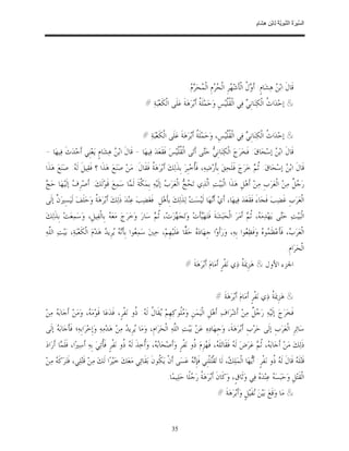 ‫ﺴ ﺮة ﻨﺒﻮﯾﺔ ﻟ ﻦ ھﺸ م‬
                                                                                                                         ‫اﻟ ﱢﯿ َ ُ اﻟ ﱠ َ ِﱠ ُ ِﺎﺑْ ِ ِ َﺎ ٍ‬




                                                                                 ‫ﻗﹶﺎﻝﹶ ﺍﺑ‪  ‬ﻫ‪‬ﺸ‪‬ﺎﻡﹴ: ﺃﹶ ‪ ‬ﹸ ﺍﻟﹾﺄﹶﺷ‪ ‬ﺮﹺ ﺍﻟﹾ ‪ ‬ﻡﹺ ﺍﻟﹾ ‪‬ﺤ‪.  ‬‬
                                                                                  ‫ﻭﻝ ﻬ ﺤﺮ ﻤ ﺮﻡ‬                                      ‫ﻦ‬
                                                         ‫& ﺇﺣ‪‬ﺪ‪‬ﺍ ﹸ ﺍﻟﹾﻜ‪‬ﻨ‪‬ﺎﻧﹺ ‪ ‬ﻓ‪‬ﻲ ﺍﻟﹾ ﹸﱠﻴ‪‬ﺲﹺ ﻭ‪‬ﺣ‪‬ﻤ‪‬ﻠﹶ ﹸ ﺃﹶﺑ‪‬ﺮ‪‬ﻫ‪‬ﺔﹶ ﻋ‪‬ﻠﹶﻰ ﺍ ﻟﹾﻜﹶﻌ‪‬ﺒ‪‬ﺔ‪# ‬‬
                                                                                         ‫ﺔ‬              ‫ﻘﻠ‬         ‫ﻲ‬            ‫ﺙ‬


                                                       ‫& ﺇﺣ‪‬ﺪ‪‬ﺍ ﹸ ﺍﻟﹾﻜ‪‬ﻨ‪‬ﺎﻧﹺ ‪ ‬ﻓ‪‬ﻲ ﺍﻟﹾ ﹸﱠﻴ‪‬ﺲﹺ، ﻭ‪‬ﺣ‪‬ﻤ‪‬ﻠﹶ ﹸ ﺃﹶﺑ‪‬ﺮ‪‬ﻫ‪‬ﺔﹶ ﻋ‪‬ﻠﹶﻰ ﺍﻟﹾﻜﹶﻌ‪‬ﺒ‪‬ﺔ‪# ‬‬
                                                                                      ‫ﺔ‬               ‫ﻘﻠ‬         ‫ﻲ‬            ‫ﺙ‬
‫ﻗﹶﺎﻝﹶ ﺍﺑ‪  ‬ﺇﺳ‪‬ﺤ‪‬ﺎﻕ‪ :‬ﻓﹶﺨ‪‬ﺮ‪‬ﺝ‪ ‬ﺍﻟﹾﻜ‪‬ﻨ‪‬ﺎﻧﹺ ‪ ‬ﺣ‪‬ﻰ ﺃﹶﺗ‪‬ﻰ ﺍﻟﹾ ﹸﱠﻴ‪‬ﺲ‪ ‬ﻓﹶﻘﹶﻌ‪‬ﺪ‪ ‬ﻓ‪‬ﻴﻬ‪‬ﺎ - ﻗﹶﺎﻝﹶ ﺍﺑ‪  ‬ﻫ‪‬ﺸ‪‬ﺎﻡﹴ ﻳ‪‬ﻌ‪‬ﻨﹺﻲ ﺃﹶﺣ‪‬ﺪ‪‬ﺙﹶ ﻓ‪‬ﻴﻬ‪‬ﺎ -‬
                                  ‫ﻦ‬                                 ‫ﻘﻠ‬            ‫ﻲ ﺘ‬                                 ‫ﻦ‬
‫ﻗﹶﺎﻝﹶ ﺍﺑ‪  ‬ﺇﺳ‪‬ﺤ‪‬ﺎﻕ‪ :‬ﹸ ‪ ‬ﺧ‪‬ﺮ‪‬ﺝ‪ ‬ﻓﹶﻠﹶﺤ‪‬ﻖ‪ ‬ﺑﹺﺄﹶﺭ‪‬ﺿ‪‬ﻪ‪ ،‬ﻓﹶﹸﺧ‪‬ﺒﹺﺮ‪ ‬ﺑﹺﺬﹶﻟ‪‬ﻚ‪ ‬ﺃﹶﺑ‪‬ﺮ‪‬ﻫ‪ ‬ﹸ ﻓﹶﻘﹶﺎﻝﹶ: ﻣ‪‬ﻦ‪ ‬ﺻ‪‬ﻨ‪‬ﻊ‪ ‬ﻫ‪‬ﺬﹶﺍ ؟ ﻓﹶﻘ‪‬ﻴﻞﹶ ﻟﹶ ‪ :‬ﺻ‪‬ﻨ‪‬ﻊ‪ ‬ﻫ‪‬ﺬﹶﺍ‬
              ‫ﻪ‬                                         ‫ﺔ‬                         ‫ﺄ‬                               ‫ﺛﻢ‬            ‫ﻦ‬
‫ﺞ‬
‫ﺭ‪  ‬ﹲ ﻣ‪‬ﻦ‪ ‬ﺍﻟﹾﻌ‪‬ﺮ‪‬ﺏﹺ ﻣ‪‬ﻦ‪ ‬ﺃﹶﻫ‪‬ﻞﹺ ﻫ‪‬ﺬﹶﺍ ﺍﻟﹾﺒ‪‬ﻴ‪‬ﺖ‪ ‬ﺍﱠﺬ‪‬ﻱ ﺗ‪   ‬ﺍﻟﹾﻌ‪‬ﺮ‪  ‬ﺇﻟﹶﻴ‪‬ﻪ‪ ‬ﺑﹺﻤ‪ ‬ﱠﺔﹶ ﻟﹶ ‪‬ﺎ ﺳ‪‬ﻤ‪‬ﻊ‪ ‬ﻗﹶﻮ‪‬ﻟﹶﻚ‪ :‬ﺃﹶﺻ‪‬ﺮﹺ ‪ ‬ﺇﻟﹶﻴ‪‬ﻬ‪‬ﺎ ﺣ‪ ‬‬
              ‫ﻑ‬                          ‫ﻜ ﻤ‬                   ‫ﻟ ﺤﺞ ﺏ‬                                                            ‫ﺟﻞ‬
‫ﺍﻟﹾﻌ‪‬ﺮ‪‬ﺏﹺ ﻏﹶﻀ‪‬ﺐ‪ ‬ﻓﹶﺠ‪‬ﺎﺀَ ﻓﹶﻘﹶﻌ‪‬ﺪ‪ ‬ﻓ‪‬ﻴﻬ‪‬ﺎ، ﺃﹶﻱ‪ ‬ﺃﹶ‪‬ﻬ‪‬ﺎ ﻟﹶﻴ‪‬ﺴ‪‬ﺖ‪ ‬ﻟ‪‬ﺬﹶﻟ‪‬ﻚ‪ ‬ﺑﹺﺄﻫ‪‬ﻞﹺ. ﻓﹶﻐ‪‬ﻀ‪‬ﺐ‪ ‬ﻋ‪‬ﻨ‪‬ﺪ‪ ‬ﺫﹶﻟ‪‬ﻚ‪ ‬ﺃﹶﺑ‪‬ﺮ‪‬ﻫ‪ ‬ﹸ ﻭ‪‬ﺣ‪‬ﻠﹶﻒ‪ ‬ﻟﹶﻴ‪‬ﺴِﲑ‪ ‬ﱠ ﺇﻟﹶﻰ‬
     ‫ﻥ‬                   ‫ﺔ‬                                      ‫ﹶ‬                        ‫ﻧ‬
‫ﺍﻟﹾﺒ‪‬ﻴ‪‬ﺖ‪ ‬ﺣ‪‬ﻰ ﻳ‪‬ﻬ‪‬ﺪ‪‬ﻣ‪ ، ‬ﹸ ‪ ‬ﺃﹶﻣ‪‬ﺮ‪ ‬ﺍﻟﹾﺤ‪‬ﺒ‪‬ﺸ‪‬ﺔﹶ ﻓﹶﺘ‪‬ﻬ‪‬ﺄﹶﺕ‪ ‬ﻭ‪‬ﺗ‪‬ﺠ‪ ‬ﺰ‪‬ﺕ‪ ،‬ﹸ ‪ ‬ﺳ‪‬ﺎﺭ‪ ‬ﻭ‪‬ﺧ‪‬ﺮ‪‬ﺝ‪ ‬ﻣ‪‬ﻌ‪  ‬ﺑﹺﺎﻟﹾﻔ‪‬ﻴﻞﹺ، ﻭ‪‬ﺳ‪‬ﻤ‪‬ﻌ‪‬ﺖ‪ ‬ﺑﹺﺬﹶﻟ‪‬ﻚ‪‬‬
                                ‫ﻪ‬                     ‫ﺛﻢ‬       ‫ﻬ‬            ‫ﻴ‬                          ‫ﻪ ﺛﻢ‬             ‫ﺘ‬
‫ﺍﻟﹾﻌ‪‬ﺮ‪ ، ‬ﻓﹶﺄﹶﻋ‪‬ﻈﹶ ‪‬ﻮ ‪ ‬ﻭ‪‬ﻓﹶﻈ‪ ‬ﻮﺍ ﺑﹺﻪ‪ ،‬ﻭ‪‬ﺭ‪‬ﺃﹶﻭ‪‬ﺍ ﺟﹺﻬ‪‬ﺎﺩ‪  ‬ﺣ‪ ‬ﺎ ﻋ‪‬ﻠﹶﻴ‪‬ﻬﹺﻢ‪ ،‬ﺣ‪‬ﲔ‪ ‬ﺳ‪‬ﻤ‪ ‬ﻮﺍ ﺑﹺﺄ‪  ‬ﺮﹺﻳ ‪ ‬ﻫ‪‬ﺪ‪‬ﻡ‪ ‬ﺍﻟﹾﻜﹶﻌ‪‬ﺒ‪‬ﺔ‪ ،‬ﺑ‪‬ﻴ‪‬ﺖ‪ ‬ﺍﻟﱠﻪ‪‬‬
  ‫ﻠ‬                              ‫ﻌ ﹶﻧﻪ ﻳ ﺪ‬                                ‫ﻩ ﻘ‬                              ‫ﻤﻩ ﻌ‬                    ‫ﺏ‬
                                                                                                                                              ‫ﺍﻟﹾﺤ‪‬ﺮ‪‬ﺍﻡﹺ.‬
                                                                                ‫ﺍﳉﺰﺀ ﺍﻷﻭﻝ & ﻫ‪‬ﺰﹺﳝ‪ ‬ﹸ ﺫ‪‬ﻱ ﻧ‪‬ﻔﹾﺮﹴ ﺃﹶﻣ‪‬ﺎﻡ‪ ‬ﺃﹶﺑ‪‬ﺮ‪‬ﻫ‪‬ﺔﹶ #‬
                                                                                                                ‫ﺔ‬


                                                                                                 ‫& ﻫ‪‬ﺰﹺﳝ‪ ‬ﹸ ﺫ‪‬ﻱ ﻧ‪‬ﻔﹾﺮﹴ ﺃﹶﻣ‪‬ﺎﻡ‪ ‬ﺃﹶﺑ‪‬ﺮ‪‬ﻫ‪‬ﺔﹶ #‬
                                                                                                                                 ‫ﺔ‬
‫ﻓﹶﺨ‪‬ﺮ‪‬ﺝ‪ ‬ﺇﻟﹶﻴ‪‬ﻪ‪ ‬ﺭ‪  ‬ﹲ ﻣ‪‬ﻦ‪ ‬ﺃﹶﺷ‪‬ﺮ‪‬ﺍﻑ‪ ‬ﺃﹶﻫ‪‬ﻞﹺ ﺍﻟﹾﻴ‪‬ﻤ‪‬ﻦﹺ ﻭ‪ ‬ﹸﻮﻛ‪‬ﻬﹺﻢ‪ ‬ﻘﹶﺎ ﹸ ﻟﹶ ‪ :‬ﹸﻭ ﻧ‪‬ﻔﹾﺮﹴ، ﻓﹶﺪ‪‬ﻋ‪‬ﺎ ﻗﹶﻮ‪‬ﻣ‪ ، ‬ﻭ‪‬ﻣ‪‬ﻦ‪ ‬ﺃﹶﺟ‪‬ﺎﺑ‪  ‬ﻣ‪‬ﻦ‪‬‬
     ‫ﻪ‬                 ‫ﻪ‬                         ‫ﻳ ﻝ ﻪ ﺫ‬               ‫ﻣﻠ‬                                    ‫ﺟﻞ‬
‫ﺳ‪‬ﺎﺋ‪‬ﺮﹺ ﺍﻟﹾﻌ‪‬ﺮ‪‬ﺏﹺ ﺇﻟﹶﻰ ﺣ‪‬ﺮ‪‬ﺏﹺ ﺃﹶﺑ‪‬ﺮ‪‬ﻫ‪‬ﺔﹶ، ﻭ‪‬ﺟﹺﻬ‪‬ﺎﺩ‪‬ﻩ‪ ‬ﻋ‪‬ﻦ‪ ‬ﺑ‪‬ﻴ‪‬ﺖ‪ ‬ﺍﻟﱠﻪ‪ ‬ﺍﻟﹾﺤ‪‬ﺮ‪‬ﺍﻡﹺ، ﻭ‪‬ﻣ‪‬ﺎ ‪‬ﺮﹺﻳ ‪ ‬ﻣ‪‬ﻦ‪ ‬ﻫ‪‬ﺪ‪‬ﻣ‪‬ﻪ‪ ‬ﻭ‪‬ﺇﹺﺧ‪‬ﺮ‪‬ﺍﺑﹺﻪ‪‬؛ ﻓﹶﺄﹶﺟ‪‬ﺎﺑ‪  ‬ﺇﻟﹶﻰ‬
     ‫ﻪ‬                                        ‫ﻳ ﺪ‬                        ‫ﻠ‬
‫ﺫﹶﻟ‪‬ﻚ‪ ‬ﻣ‪‬ﻦ‪ ‬ﺃﹶﺟ‪‬ﺎﺑ‪ ، ‬ﹸ ‪ ‬ﻋ‪‬ﺮ‪‬ﺽ‪ ‬ﻟﹶ ‪ ‬ﻓﹶﻘﹶﺎﺗ‪‬ﻠﹶ ‪ ،‬ﻓﹶ ‪‬ﺰﹺﻡ‪ ‬ﹸﻭ ﻧ‪‬ﻔﹾﺮﹴ ﻭ‪‬ﺃﹶﺻ‪‬ﺤ‪‬ﺎ‪ ، ‬ﻭ‪‬ﹸﺧ‪‬ﺬﹶ ﻟﹶ ‪ ‬ﹸﻭ ﻧ‪‬ﻔﹾﺮﹴ ﻓﹶﹸﺗ‪‬ﻲ‪ ‬ﺑﹺﻪ‪ ‬ﺃﹶﺳ‪‬ﲑ‪‬ﺍ، ﻓﹶﻠﹶ ‪‬ﺎ ﺃﹶﺭ‪‬ﺍﺩ‪‬‬
         ‫ﻤ‬                        ‫ﺄ‬           ‫ﺑﻪ ﺃ ﻪ ﺫ‬                             ‫ﻪ ﻪ ﻬ ﺫ‬                             ‫ﻪ ﺛﻢ‬
‫ﻗﹶﺘ‪‬ﻠﹶ ‪ ‬ﻗﹶﺎﻝﹶ ﻟﹶ ‪ ‬ﹸﻭ ﻧ‪‬ﻔﹾﺮﹴ: ﺃﹶ‪‬ﻬ‪‬ﺎ ﺍﻟﹾﻤ‪‬ﻠ‪ ، ‬ﻟﹶﺎ ﺗ‪‬ﻘﹾ‪‬ﻠﹾﻨﹺﻲ ﻓﹶﺈﹺ‪  ‬ﻋ‪‬ﺴ‪‬ﻰ ﺃﹶﻥﹾ ﻳ‪ ‬ﹸﻮﻥﹶ ﺑ‪‬ﻘﹶﺎﺋ‪‬ﻲ ﻣ‪‬ﻌ‪‬ﻚ‪ ‬ﺧ‪‬ﻴ‪‬ﺮ‪‬ﺍ ﻟﹶﻚ‪ ‬ﻣ‪‬ﻦ‪ ‬ﻗﹶﺘ‪‬ﻠ‪‬ﻲ، ﻓﹶﺘ‪‬ﺮ‪‬ﻛﹶ ‪ ‬ﻣ‪‬ﻦ‪‬‬
     ‫ﻪ‬                                                        ‫ﻜ‬               ‫ﻧﻪ‬           ‫ﺘ‬          ‫ﻚ‬            ‫ﻳ‬            ‫ﻪﺫ‬           ‫ﻪ‬
                                                                      ‫ﺍﻟﹾﻘﹶﺘ‪‬ﻞﹺ ﻭ‪‬ﺣ‪‬ﺒ‪‬ﺴ‪  ‬ﻋ‪‬ﻨ‪‬ﺪ‪  ‬ﻓ‪‬ﻲ ﻭ‪‬ﺛﹶﺎﻕﹴ، ﻭ‪‬ﻛﹶﺎﻥﹶ ﺃﹶﺑ‪‬ﺮ‪‬ﻫ‪ ‬ﹸ ﺭ‪ ‬ﻠﹰﺎ ﺣ‪‬ﻠ‪‬ﻴﻤ‪‬ﺎ.‬
                                                                                   ‫ﺔ ﺟ‬                                  ‫ﻪ ﻩ‬
                                                                                                  ‫& ﻣ‪‬ﺎ ﻭ‪‬ﻗﹶﻊ‪ ‬ﺑ‪‬ﻴ‪‬ﻦ‪ ‬ﻔﹶﻴ‪‬ﻞﹴ ﻭ‪‬ﺃﹶﺑ‪‬ﺮ‪‬ﻫ‪‬ﺔﹶ #‬
                                                                                                                       ‫ﻧ‬


                                                                        ‫53‬
 