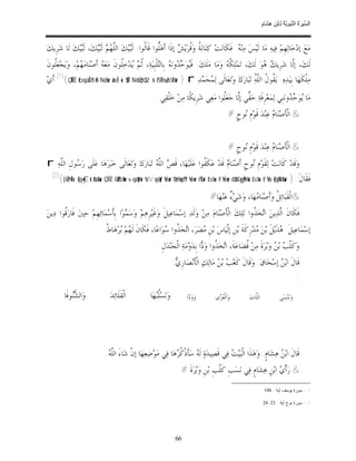 ‫ﺴ ﺮة ﻨﺒﻮﯾﺔ ﻟ ﻦ ھﺸ م‬
                                                                                                                                 ‫اﻟ ﱢﯿ َ ُ اﻟ ﱠ َ ِﱠ ُ ِﺎﺑْ ِ ِ َﺎ ٍ‬


‫ﻣ‪‬ﻊ‪ ‬ﺇﺩ‪‬ﺧ‪‬ﺎﻟ‪‬ﻬﹺﻢ‪ ‬ﻓ‪‬ﻴﻪ‪ ‬ﻣ‪‬ﺎ ﻟﹶﻴ‪‬ﺲ‪ ‬ﻣ‪‬ﻨ‪ . ‬ﻓﹶﻜﹶﺎﻧ‪‬ﺖ‪ ‬ﻛ‪‬ﻨ‪‬ﺎﻧ‪ ‬ﹸ ﻭ‪‬ﹸﺮ‪‬ﻳ‪  ‬ﺇﺫﹶﺍ ﺃﹶﻫ‪‬ﱡﻮﺍ ﻗﹶﺎﹸﻮﺍ: ﻟﹶ‪‬ﻴ‪‬ﻚ‪ ‬ﺍﻟﱠ ‪  ‬ﻟﹶ‪‬ﻴ‪‬ﻚ‪ ،‬ﻟﹶ‪‬ﻴ‪‬ﻚ‪ ‬ﻟﹶﺎ ﺷ‪‬ﺮﹺﻳﻚ‪‬‬
                ‫ﺒ‬        ‫ﻠ ﻟ ﺒ ﻠﻬ ﻢ ﺒ‬                             ‫ﺔ ﻗ ﺶ‬                          ‫ﻪ‬
‫ﻟﹶﻚ‪ ،‬ﺇﱠﺎ ﺷ‪‬ﺮﹺﻳ ‪ ‬ﻮ‪ ‬ﻟﹶﻚ‪ ،‬ﺗ‪‬ﻤ‪‬ﻠ‪ ‬ﹸ ‪ ‬ﻭ‪‬ﻣ‪‬ﺎ ﻣ‪‬ﻠﹶﻚ‪ .‬ﻓﹶ‪‬ﻮ‪  ‬ﻭﻧ‪  ‬ﺑﹺﺎﻟ‪‬ﻠﹾﺒﹺﻴ‪‬ﺔ‪ ،‬ﹸ ‪ ‬ﺪ‪‬ﺧ‪‬ﹸﻮﻥﹶ ﻣ‪‬ﻌ‪  ‬ﺃﹶﺻ‪‬ﻨ‪‬ﺎﻣ‪ ‬ﻢ‪ ،‬ﻭ‪‬ﻳ‪‬ﺠ‪‬ﻌ‪‬ﹸﻮﻥﹶ‬
   ‫ﻠ‬            ‫ﻬ‬           ‫ﻪ‬         ‫ﺛﻢ ﻳ ﻠ‬              ‫ﻴ ﺣﺪ ﻪ ﺘ‬                           ‫ﻜﻪ‬                 ‫ﻚﻫ‬         ‫ﻟ‬
‫ﻣ‪‬ﻠﹾﻜﻬ‪‬ﺎ ﺑﹺﻴ‪‬ﺪ‪‬ﻩ‪ .‬ﻳ‪ ‬ﹸﻮ ﹸ ﺍﻟﱠ ُ ﺗ‪‬ﺒ‪‬ﺎﺭ‪‬ﻙ‪ ‬ﻭ‪‬ﺗ‪‬ﻌ‪‬ﺎﻟﹶﻰ ﻟ‪ ‬ﺤ‪ ‬ﺪ‪ (1){ÇÊÉÏÈ tbqä.ÎŽô³•B Nèdur žwÎ) «!$$Î/ NèdçŽsYò2r& ß`ÏB÷sãƒ $tBur } r ‬ﺃﹶﻱ‪‬‬
                                                                              ‫ﻤ ﻤ‬                           ‫ﻘ ﻝ ﻠﻪ‪‬‬                    ‫ﹶ‬
                                                                  ‫ﻣ‪‬ﺎ ‪‬ﻮ‪  ‬ﻭﻧ‪‬ﻨﹺﻲ ﻟ‪‬ﻤ‪‬ﻌ‪‬ﺮﹺﻓﹶﺔ‪ ‬ﺣ‪ ‬ﱢﻲ ﺇﱠﺎ ﺟ‪‬ﻌ‪‬ﹸﻮﺍ ﻣ‪‬ﻌ‪‬ﻲ ﺷ‪‬ﺮﹺﻳﻜﹰﺎ ﻣ‪‬ﻦ‪ ‬ﺧ‪‬ﻠﹾﻘ‪‬ﻲ.‬
                                                                                                 ‫ﻘ ﻟ ﻠ‬                              ‫ﻳ ﺣﺪ‬
                                                                                                            ‫& ﺍﻟﹾﺄﹶﺻ‪‬ﻨ‪‬ﺎ ‪ ‬ﻋ‪‬ﻨ‪‬ﺪ‪ ‬ﻗﹶﻮ‪‬ﻡﹺ ‪‬ﻮﺡﹴ #‬
                                                                                                                 ‫ﻧ‬               ‫ﻡ‬


                                                                                                            ‫& ﺍﻟﹾﺄﹶﺻ‪‬ﻨ‪‬ﺎ ‪ ‬ﻋ‪‬ﻨ‪‬ﺪ‪ ‬ﻗﹶﻮ‪‬ﻡﹺ ‪‬ﻮﺡﹴ #‬
                                                                                                                 ‫ﻧ‬               ‫ﻡ‬
‫ﻭ‪‬ﻗﹶﺪ‪ ‬ﻛﹶﺎﻧ‪‬ﺖ‪ ‬ﻟ‪‬ﻘﹶﻮ‪‬ﻡﹺ ﻧ‪‬ﻮﺡﹴ ﺃﹶﺻ‪‬ﻨ‪‬ﺎ ‪ ‬ﻗﹶﺪ‪ ‬ﻋ‪‬ﻜﹶﻔﹸﻮﺍ ﻋ‪‬ﻠﹶﻴ‪‬ﻬ‪‬ﺎ، ﻗﹶﺺ‪ ‬ﺍﻟﻠﱠﻪ‪ ‬ﺗ‪‬ﺒ‪‬ﺎﺭ‪‬ﻙ‪ ‬ﻭ‪‬ﺗ‪‬ﻌ‪‬ﺎﻟﹶﻰ ﺧ‪‬ﺒ‪‬ﺮ‪‬ﻫ‪‬ﺎ ﻋ‪‬ﻠﹶﻰ ﺭ‪‬ﺳ‪‬ﻮﻝﹺ ﺍﻟﻠﱠﻪ‪r ‬‬
                                                                                           ‫ﻡ‬
  ‫)2(‬
        ‫ﻓﹶﻘﹶﺎﻝﹶ: } ‪{( #ZŽ•ÏWx. (#q•=|Êr& ô‰s%ur ÇËÌÈ #ZŽô£nSur s-qãètƒur šWqäótƒ Ÿwur %Yæ#uqß™ Ÿwur #tŠur ¨bâ‘x‹s? Ÿwur ö/ä3tGygÏ9#uä ¨bâ‘x‹s? Ÿw (#qä9$s%ur‬‬
                                                                                                 ‫&ﺍﻟﹾﻘﹶﺒ‪‬ﺎ‪‬ﺋ ﹸ ﻭ‪‬ﺃﹶﺻ‪‬ﻨ‪‬ﺎ ‪‬ﻬ‪‬ﺎ، ﻭ‪‬ﺷ‪‬ﻲ‪ ٌ ‬ﻋ‪‬ﻨ‪‬ﻬ‪‬ﺎ#‬
                                                                                                          ‫ﺀ‬            ‫ﻣ‬           ‫ﻞ‬
‫ﻓﹶﻜﹶﺎﻥﹶ ﺍﱠﺬ‪‬ﻳﻦ‪ ‬ﺍ‪‬ﺨ‪ ‬ﹸﻭﺍ ﺗ‪‬ﻠ‪‬ﻚ‪ ‬ﺍﻟﹾﺄﹶﺻ‪‬ﻨ‪‬ﺎﻡ‪ ‬ﻣ‪‬ﻦ‪ ‬ﻭ‪‬ﻟﹶﺪ‪ ‬ﺇﺳ‪‬ﻤ‪‬ﺎﻋ‪‬ﻴﻞﹶ ﻭ‪‬ﻏﹶﻴ‪‬ﺮﹺﻫ‪‬ﻢ‪ ‬ﻭ‪‬ﺳ‪ ‬ﻮ‪‬ﺍ ﺑﹺﺄﹶﺳ‪‬ﻤ‪‬ﺎﺋ‪‬ﻬﹺﻢ‪ ‬ﺣ‪‬ﲔ‪ ‬ﻓﹶﺎﺭ‪‬ﹸﻮﺍ ﺩ‪‬ﻳﻦ‪‬‬
        ‫ﻗ‬                              ‫ﻤ‬                                                                 ‫ﺗ ﺬ‬         ‫ﻟ‬
                                  ‫ﺇﺳ‪‬ﻤ‪‬ﺎﻋ‪‬ﻴﻞﹶ: ‪‬ﺬﹶﻳ‪‬ﻞﹶ ﺑ‪‬ﻦ‪ ‬ﺪ‪‬ﺭﹺﻛﹶﺔﹶ ﺑ‪‬ﻦﹺ ﺇﻟﹾﻴ‪‬ﺎﺱ‪ ‬ﺑ‪‬ﻦﹺ ‪‬ﻀ‪‬ﺮ‪ ،‬ﺍ‪‬ﺨ‪ ‬ﹸﻭﺍ ‪‬ﻮ‪‬ﺍﻋ‪‬ﺎ، ﻓﹶﻜﹶﺎﻥﹶ ﻟﹶ ‪‬ﻢ‪ ‬ﺮ‪‬ﻫ‪‬ﺎ ﹸ.‬
                                   ‫ﻬ ﺑ ﻁ‬                          ‫ﺗ ﺬ ﺳ‬           ‫ﻣ‬                            ‫ﻣ‬            ‫ﻫ‬
                                                                  ‫ﻭ‪‬ﻛﹶﻠﹾ ‪ ‬ﺑ‪  ‬ﻭ‪‬ﺑ‪‬ﺮ‪‬ﺓﹶ ﻣ‪‬ﻦ‪ ‬ﹸﻀ‪‬ﺎﻋ‪‬ﺔﹶ، ﺍ‪‬ﺨ‪ ‬ﹸﻭﺍ ﻭ‪ ‬ﺍ ﺑﹺﺪ‪‬ﻭ‪‬ﻣ‪‬ﺔ‪ ‬ﺍﻟﹾﺠ‪‬ﻨ‪‬ﺪ‪‬ﻝﹺ.‬
                                                                                           ‫ﺗ ﺬ ﺩ‬                 ‫ﻗ‬               ‫ﺐ ﻦ‬
                                                                           ‫ﻗﹶﺎﻝﹶ ﺍﺑ‪  ‬ﺇﺳ‪‬ﺤ‪‬ﺎﻕ‪ :‬ﻭ‪‬ﻗﹶﺎﻝﹶ ﻛﹶﻌ‪  ‬ﺑ‪  ‬ﻣ‪‬ﺎﻟ‪‬ﻚ‪ ‬ﺍﻟﹾﺄﹶﻧ‪‬ﺼ‪‬ﺎﺭﹺ ‪:‬‬
                                                                            ‫ﻱ‬                      ‫ﺐ ﻦ‬                           ‫ﻦ‬
                                                                                                                                                          ‫:‬
           ‫ﻭ‪‬ﺍﻟ ‪‬ﻮﻓﹶﺎ‬
               ‫ﺸﻨ‬                     ‫ﺍﻟﹾﻘﹶﻠﹶﺎﺋ‪‬ﺪ‪‬‬           ‫ﻭ‪‬ﻧ‪‬ﺴ‪‬ﹸ‪‬ﻬ‪‬ﺎ‬
                                                                ‫ﻠﺒ‬                 ‫ﻭ‪‬ﻭ‪ ‬ﺍ‬
                                                                                    ‫ﺩ‬               ‫ﻭ‪‬ﺍﻟﹾ ‪ ‬ﻯ‬
                                                                                                     ‫ﻌﺰ‬                 ‫ﺍﻟﱠﺎﺕ‪‬‬
                                                                                                                           ‫ﻠ‬                 ‫ﻭ‪‬ﻧ‪‬ﻨ‪‬ﺴ‪‬ﻰ‬




                                   ‫ﻗﹶﺎﻝﹶ ﺍﺑ‪  ‬ﻫ‪‬ﺸ‪‬ﺎﻡﹴ: ﻭ‪‬ﻫ‪‬ﺬﹶﺍ ﺍﻟﹾﺒ‪‬ﻴ‪  ‬ﻓ‪‬ﻲ ﻗﹶﺼ‪‬ﻴﺪ‪‬ﺓ‪ ‬ﻟﹶ ‪ ‬ﺳ‪‬ﺄﹶﺫﹾ ﹸ ‪‬ﻫ‪‬ﺎ ﻓ‪‬ﻲ ﻣ‪‬ﻮ‪‬ﺿﻌ‪‬ﻬ‪‬ﺎ ﺇﻥﹾ ﺷ‪‬ﺎﺀَ ﺍﻟﱠ ‪.‬‬
                                    ‫ﻠﻪ‬                   ‫‪‬‬            ‫ﻪ ﻛﺮ‬                          ‫ﺖ‬                          ‫ﻦ‬
                                                                               ‫& ﺭ‪‬ﺃﹾ ‪ ‬ﺍﺑ‪‬ﻦﹺ ﻫ‪‬ﺸ‪‬ﺎﻡﹴ ﻓ‪‬ﻲ ﻧ‪‬ﺴ‪‬ﺐﹺ ﻛﹶﻠﹾﺐﹺ ﺑ‪‬ﻦﹺ ﻭ‪‬ﺑ‪‬ﺮ‪‬ﺓﹶ #‬
                                                                                                                               ‫ﻱ‬
                                                                                                                                 ‫1 - ﺴﻭﺭﺓ ﻴﻭﺴﻑ ﺁﻴﺔ : 601.‬

                                                                                                                                 ‫2 - ﺴﻭﺭﺓ ﻨﻭﺡ ﺁﻴﺔ : 32-42.‬




                                                                            ‫66‬
 