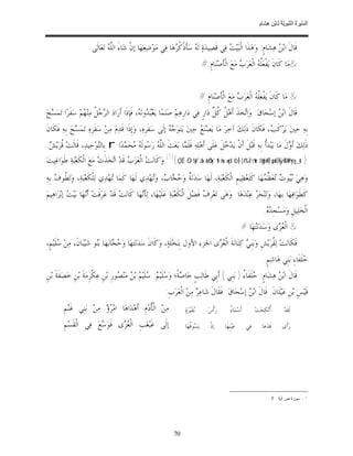 ‫ﺴ ﺮة ﻨﺒﻮﯾﺔ ﻟ ﻦ ھﺸ م‬
                                                                                                                             ‫اﻟ ﱢﯿ َ ُ اﻟ ﱠ َ ِﱠ ُ ِﺎﺑْ ِ ِ َﺎ ٍ‬


                       ‫ﻗﹶﺎﻝﹶ ﺍﺑ‪  ‬ﻫ‪‬ﺸ‪‬ﺎﻡﹴ: ﻭ‪‬ﻫ‪‬ﺬﹶﺍ ﺍﻟﹾﺒ‪‬ﻴ‪  ‬ﻓ‪‬ﻲ ﻗﹶﺼ‪‬ﻴﺪ‪‬ﺓ‪ ‬ﻟﹶ ‪ ‬ﺳ‪‬ﺄﹶﺫﹾ ﹸ ‪‬ﻫ‪‬ﺎ ﻓ‪‬ﻲ ﻣ‪‬ﻮ‪‬ﺿﻌ‪‬ﻬ‪‬ﺎ ﺇﻥﹾ ﺷ‪‬ﺎﺀَ ﺍﻟﱠ ‪ ‬ﺗ‪‬ﻌ‪‬ﺎﻟﹶﻰ.‬
                                 ‫ﻠﻪ‬                   ‫‪‬‬            ‫ﻪ ﻛﺮ‬                          ‫ﺖ‬                          ‫ﻦ‬
                                                                                         ‫&ﻣ‪‬ﺎ ﻛﹶﺎﻥﹶ ﻳ‪‬ﻔﻌ‪‬ﹸ ‪ ‬ﺍﻟﹾﻌ‪‬ﺮ‪  ‬ﻣ‪‬ﻊ‪ ‬ﺍﻟﹾﺄﹶﺻ‪‬ﻨ‪‬ﺎﻡﹺ #‬
                                                                                                             ‫ﹾ ﻠﻪ ﺏ‬


                                                                                        ‫& ﻣ‪‬ﺎ ﻛﹶﺎﻥﹶ ﻳ‪‬ﻔﹾﻌ‪‬ﹸ ‪ ‬ﺍﻟﹾﻌ‪‬ﺮ‪  ‬ﻣ‪‬ﻊ‪ ‬ﺍﻟﹾﺄﹶﺻ‪‬ﻨ‪‬ﺎﻡﹺ #‬
                                                                                                            ‫ﻠﻪ ﺏ‬
‫ﻗﹶﺎﻝﹶ ﺍﺑ‪  ‬ﺇﺳ‪‬ﺤ‪‬ﺎﻕ‪ :‬ﻭ‪‬ﺍ‪‬ﺨ‪‬ﺬﹶ ﺃﹶﻫ‪ ‬ﹸ ﹸ ﱢ ﺩ‪‬ﺍﺭﹴ ﻓ‪‬ﻲ ﺩ‪‬ﺍﺭﹺﻫ‪‬ﻢ‪ ‬ﺻ‪‬ﻨ‪‬ﻤ‪‬ﺎ ﻳ‪‬ﻌ‪ ‬ﻭﻧ‪ ، ‬ﻓﹶﺈﹺﺫﹶﺍ ﺃﹶﺭ‪‬ﺍﺩ‪ ‬ﺍﻟ ‪  ‬ﹸ ﻣ‪‬ﻨ‪ ‬ﻢ‪ ‬ﺳ‪‬ﻔﹶﺮ‪‬ﺍ ﺗ‪‬ﻤ‪ ‬ﺢ‪‬‬
  ‫ﺴ‬                ‫ﺮﺟﻞ ﻬ‬                            ‫ﺒﺪ ﻪ‬                                     ‫ﻞ ﻛﻞ‬           ‫ﺗ‬               ‫ﻦ‬
‫ﺑﹺﻪ‪ ‬ﺣ‪‬ﲔ‪ ‬ﻳ‪‬ﺮ‪‬ﻛﹶ ‪ ،‬ﻓﹶﻜﹶﺎﻥﹶ ﺫﹶﻟ‪‬ﻚ‪ ‬ﺁﺧ‪‬ﺮ‪ ‬ﻣ‪‬ﺎ ﻳ‪‬ﺼ‪‬ﻨ‪  ‬ﺣ‪‬ﲔ‪ ‬ﻳ‪‬ﺘ‪‬ﻮ‪   ‬ﺇﻟﹶﻰ ﺳ‪‬ﻔﹶﺮﹺﻩ‪ ،‬ﻭ‪‬ﺇﹺﺫﹶﺍ ﻗﹶﺪ‪‬ﻡ‪ ‬ﻣ‪‬ﻦ‪ ‬ﺳ‪‬ﻔﹶﺮﹺﻩ‪ ‬ﺗ‪‬ﻤ‪ ‬ﺢ‪ ‬ﺑﹺﻪ‪ ‬ﻓﹶﻜﹶﺎﻥﹶ‬
               ‫ﺴ‬                                                  ‫ﺟﻪ‬              ‫ﻊ‬                                  ‫ﺐ‬
‫ﺫﹶﻟ‪‬ﻚ‪ ‬ﺃﹶ ‪‬ﻝﹶ ﻣ‪‬ﺎ ﻳ‪‬ﺒ‪‬ﺪ‪‬ﹸ ﺑﹺﻪ‪ ‬ﻗﹶﺒ‪‬ﻞﹶ ﺃﹶﻥﹾ ﻳ‪‬ﺪ‪ ‬ﻞﹶ ﻋ‪‬ﻠﹶﻰ ﺃﹶﻫ‪‬ﻠ‪‬ﻪ‪ ‬ﻓﹶﻠﹶ ‪‬ﺎ ﺑ‪‬ﻌ‪‬ﺚﹶ ﺍﻟﱠ ‪ ‬ﺭ‪ ‬ﻮﻟﹶ ‪ ‬ﺤ‪ ‬ﺪ‪‬ﺍ ‪ r‬ﺑﹺﺎﻟ‪‬ﻮ‪‬ﺣ‪‬ﻴﺪ‪ ،‬ﻗﹶﺎﻟﹶﺖ‪ ‬ﹸﺮ‪‬ﻳ‪: ‬‬
 ‫ﻗ ﺶ‬                     ‫ﺘ‬          ‫ﻠﻪ ﺳ ﻪ ﻣ ﻤ‬                    ‫ﻤ‬                       ‫ﺧ‬                       ‫ﺃ‬             ‫ﻭ‬
‫} &‪ (1){ÇÎÈ Ò>$yfãã íäóÓy´s9 #x‹»yd ¨bÎ) ( #´‰Ïnºur $Yg»s9Î) spolÎ;Fy$# Ÿ@yèy_r‬ﻭ‪‬ﻛﹶﺎﻧ‪‬ﺖ‪ ‬ﺍﻟﹾﻌ‪‬ﺮ‪  ‬ﻗﹶﺪ‪ ‬ﺍ‪‬ﺨ‪‬ﺬﹶﺕ‪ ‬ﻣ‪‬ﻊ‪ ‬ﺍﻟﹾﻜﹶﻌ‪‬ﺒ‪‬ﺔ‪ ‬ﻃﹶﻮ‪‬ﺍﻏ‪‬ﻴﺖ‪‬‬
                                  ‫ﺏ ﺗ‬
‫ﻭ‪‬ﻫ‪‬ﻲ‪ ‬ﻮ ‪ ‬ﻌ‪ ‬ﱢ ‪‬ﻬ‪‬ﺎ ﻛﹶﺘ‪‬ﻌ‪‬ﻈ‪‬ﻴﻢﹺ ﺍﻟﹾﻜﹶﻌ‪‬ﺒ‪‬ﺔ‪ ،‬ﻟﹶﻬ‪‬ﺎ ﺳ‪‬ﺪ‪‬ﻧ‪ ‬ﹲ ﻭ‪  ‬ﺎ ‪ ،‬ﻭ‪‬ﻬ‪‬ﺪ‪‬ﻱ ﻟﹶﻬ‪‬ﺎ ﻛﹶﻤ‪‬ﺎ ‪‬ﻬ‪‬ﺪ‪‬ﻱ ﻟ‪‬ﻠﹾﻜﹶﻌ‪‬ﺒ‪‬ﺔ‪ ،‬ﻭ‪‬ﺗ‪ ‬ﹸﻮ ‪ ‬ﺑﹺﻪ‪‬‬
     ‫ﻄﻑ‬                           ‫ﺗ‬                  ‫ﺔ ﺣﺠ ﺏ ﺗ‬                                                  ‫ﺑﻴ ﺕ ﺗ ﻈﻤ‬
‫ﻛﹶﻄﹶﻮ‪‬ﺍﻓ‪‬ﻬ‪‬ﺎ ﺑﹺﻬ‪‬ﺎ، ﻭ‪‬ﺗ‪‬ﻨ‪‬ﺤ‪  ‬ﻋ‪‬ﻨ‪‬ﺪ‪‬ﻫ‪‬ﺎ. ﻭ‪‬ﻫ‪‬ﻰ ﺗ‪‬ﻌ‪‬ﺮﹺ ‪ ‬ﻓﹶﻀ‪‬ﻞﹶ ﺍﻟﹾﻜﹶﻌ‪‬ﺒ‪‬ﺔ‪ ‬ﻋ‪‬ﻠﹶﻴ‪‬ﻬ‪‬ﺎ، ﻟ‪‬ﺄﹶ‪‬ﻬ‪‬ﺎ ﻛﹶﺎﻧ‪‬ﺖ‪ ‬ﻗﹶﺪ‪ ‬ﻋ‪‬ﺮ‪‬ﻓﹶﺖ‪ ‬ﺃﹶ‪‬ﻬ‪‬ﺎ ﺑ‪‬ﻴ‪  ‬ﺇﺑ‪‬ﺮ‪‬ﺍﻫ‪‬ﻴﻢ‪‬‬
            ‫ﻧ ﺖ‬                                    ‫ﻧ‬                                   ‫ﻑ‬                         ‫ﺮ‬
                                                                                                                               ‫ﺍﻟﹾﺨ‪‬ﻠ‪‬ﻴﻞﹺ ﻭ‪‬ﻣ‪‬ﺴ‪‬ﺠﹺ ‪. ‬‬
                                                                                                                                ‫ﺪﻩ‬
                                                                                                                 ‫& ﺍﻟﹾ ‪ ‬ﻯ ﻭ‪‬ﺳ‪‬ﺪ‪‬ﻧ‪‬ﻬ‪‬ﺎ #‬
                                                                                                                      ‫ﺘ‬          ‫ﻌﺰ‬
‫ﻓﹶﻜﹶﺎﻧ‪‬ﺖ‪ ‬ﻟ‪ ‬ﹸﺮ‪‬ﻳ‪‬ﺶﹺ ﻭ‪‬ﺑ‪‬ﻨﹺ ‪ ‬ﻛ‪‬ﻨ‪‬ﺎﻧ‪‬ﺔﹶ ﺍﻟﹾ ‪ ‬ﻯ ﺍﳉﺰﺀ ﺍﻷﻭﻝ ﺑﹺﻨ‪‬ﺨ‪‬ﻠﹶﺔ‪ ،‬ﻭ‪‬ﻛﹶﺎﻥﹶ ﺳ‪‬ﺪ‪‬ﻧ‪‬ﺘ‪‬ﻬ‪‬ﺎ ﻭ‪  ‬ﺎﺑ‪‬ﻬ‪‬ﺎ ﺑ‪‬ﻮ ﺷ‪‬ﻴ‪‬ﺒ‪‬ﺎﻥﹶ، ﻣ‪‬ﻦ‪ ‬ﻠﹶﻴ‪‬ﻢﹴ،‬
       ‫ﺳ‬                  ‫ﺣﺠ ﻨ‬                                                        ‫ﻌﺰ‬                ‫ﻲ‬              ‫ﻘ‬
                                                                                                                               ‫‪‬ﻠﹶﻔﹶﺎﺀِ ﺑ‪‬ﻨﹺﻲ ﻫ‪‬ﺎﺷ‪‬ﻢﹴ.‬
                                                                                                                                                     ‫ﺣ‬
‫ﻗﹶﺎﻝﹶ ﺍﺑ‪  ‬ﻫ‪‬ﺸ‪‬ﺎﻡﹴ: ‪‬ﻠﹶﻔﹶﺎ ُ ) ﺑ‪‬ﻨﹺﻲ ( ﺃﹶﺑﹺﻲ ﻃﹶﺎﻟ‪‬ﺐﹴ ﺧ‪‬ﺎ ‪‬ﺔﹰ؛ ﻭ‪ ‬ﻠﹶﻴ‪ : ‬ﻠﹶﻴ‪  ‬ﺑ‪  ‬ﻣ‪‬ﻨ‪ ‬ﻮﺭﹺ ﺑ‪‬ﻦﹺ ﻋ‪‬ﻜﹾﺮﹺﻣ‪‬ﺔﹶ ﺑ‪‬ﻦﹺ ﺧ‪‬ﺼ‪‬ﻔﹶﺔﹶ ﺑ‪‬ﻦﹺ‬
                                      ‫ﺻ ﺳﻢ ﺳﻢ ﻦ ﺼ‬                                                      ‫ﺣ ﺀ‬               ‫ﻦ‬
                                                                 ‫ﻗﹶﻴ‪‬ﺲﹺ ﺑ‪‬ﻦﹺ ﻋ‪‬ﻴ‪‬ﻠﹶﺎﻥﹶ. ﻗﹶﺎﻝﹶ ﺍﺑ‪  ‬ﺇﺳ‪‬ﺤ‪‬ﺎﻕ‪ :‬ﻓﹶﻘﹶﺎﻝﹶ ﺷ‪‬ﺎﻋ‪  ‬ﻣ‪‬ﻦ‪ ‬ﺍﻟﹾﻌ‪‬ﺮ‪‬ﺏﹺ:‬
                                                                                 ‫ﺮ‬                         ‫ﻦ‬
         ‫ﻣ‪‬ﻦ‪ ‬ﺍﻟﹾﹸﺩ‪‬ﻡﹺ ﺃﹶﻫ‪‬ﺪ‪‬ﺍﻫ‪‬ﺎ ﺍﻣ‪   ‬ﻣ‪‬ﻦ‪ ‬ﺑ‪‬ﻨﹺﻲ ﻏﹶﻨ‪‬ﻢﹺ‬
                           ‫ﺮﺅ‬                     ‫ﺄ‬                         ‫‪‬ﻘﹶﻴ‪‬ﺮ‪‬ﺓ‪‬‬
                                                                                    ‫ﺑ‬       ‫ﺭ‪‬ﺃﹾﺱ‪‬‬       ‫ﺀ‬
                                                                                                         ‫ﺃﹶﺳ‪‬ﻤ‪‬ﺎ ُ‬         ‫ﹸﻧ‪‬ﻜ‪‬ﺤ‪‬ﺖ‪‬‬
                                                                                                                                   ‫ﺃ‬          ‫ﻟﹶﻘﹶﺪ‪‬‬

         ‫ﺇﻟﹶﻰ ﻏﹶﺒ‪‬ﻐ‪‬ﺐﹺ ﺍﻟﹾ ‪ ‬ﻯ ﻓﹶﻮ‪ ‬ﻊ‪ ‬ﻓ‪‬ﻲ ﺍﻟﹾﻘﹶﺴ‪‬ﻢﹺ‬
                         ‫ﺳ‬       ‫ﻌﺰ‬                                         ‫ﻳ‪ ‬ﻮ ﹸﻬ‪‬ﺎ‬
                                                                               ‫ﺴﻗ‬            ‫ﺇﺫﹾ‬     ‫ﻋ‪‬ﻴ‪‬ﻨﹺﻬ‪‬ﺎ‬       ‫ﻓ‪‬ﻲ‬       ‫ﻗﹶﺪ‪‬ﻋ‪‬ﺎ‬       ‫ﺭ‪‬ﺃﹶﻯ‬




                                                                                                                                    ‫1 - ﺴﻭﺭﺓ ﺹ ﺁﻴﺔ : 5.‬




                                                                     ‫07‬
 