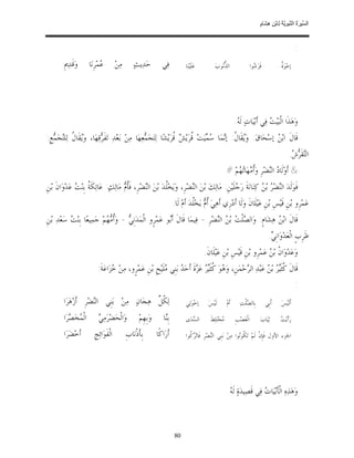 ‫ﺴ ﺮة ﻨﺒﻮﯾﺔ ﻟ ﻦ ھﺸ م‬
                                                                                                                                          ‫اﻟ ﱢﯿ َ ُ اﻟ ﱠ َ ِﱠ ُ ِﺎﺑْ ِ ِ َﺎ ٍ‬


                                                                                                                                                                     ‫:‬
         ‫ﻭ‪‬ﻗﹶﺪ‪‬ﱘﹺ‬       ‫‪‬ﻤ‪‬ﺮﹺﻧ‪‬ﺎ‬
                               ‫ﻋ‬         ‫ﻣ‪‬ﻦ‪‬‬       ‫ﺣ‪‬ﺪ‪‬ﻳﺚ‪‬‬           ‫ﻓ‪‬ﻲ‬            ‫ﻋ‪‬ﻠﹶﻴ‪‬ﻨ‪‬ﺎ‬         ‫ﺍﻟ ﱡ‪‬ﻮﺏ‪‬‬
                                                                                                          ‫ﺬﻧ‬                       ‫ﻗﹶﺮ‪ ‬ﻮﺍ‬
                                                                                                                                     ‫ﺷ‬                   ‫ﺓ‬
                                                                                                                                                         ‫ﺇﺧ‪‬ﻮ‪ ‬ﹲ‬




                                                                                                                       ‫ﻭ‪‬ﻫ‪‬ﺬﹶﺍ ﺍﻟﹾﺒ‪‬ﻴ‪  ‬ﻓ‪‬ﻲ ﺃﹶﺑ‪‬ﻴ‪‬ﺎﺕ‪ ‬ﻟﹶ ‪.‬‬
                                                                                                                        ‫ﻪ‬                  ‫ﺖ‬
‫ﻗﹶﺎﻝﹶ ﺍﺑ‪  ‬ﺇﺳ‪‬ﺤ‪‬ﺎﻕ‪ :‬ﻭ‪‬ﻘﹶﺎ ﹸ: ﺇ‪‬ﻤ‪‬ﺎ ‪ ‬ﻴ‪‬ﺖ‪ ‬ﹸﺮ‪‬ﻳ‪  ‬ﹸﺮ‪‬ﻳ‪‬ﺸ‪‬ﺎ ﻟ‪‬ﺘ‪‬ﺠ‪ ‬ﻌ‪‬ﻬ‪‬ﺎ ﻣ‪‬ﻦ‪ ‬ﺑ‪‬ﻌ‪‬ﺪ‪ ‬ﺗ‪‬ﻔﹶ ‪‬ﻗ‪‬ﻬ‪‬ﺎ، ﻭ‪‬ﻘﹶﺎ ﹸ ﻟ‪‬ﻠ‪‬ﺠ‪ ‬ﻊﹺ :‬
    ‫ﻳ ﻝ ﺘ ﻤ‬                 ‫ﺮ‬                       ‫ﻤ‬               ‫ﻳ ﻝ ﻧ ﺳﻤ ﻗ ﺶ ﻗ‬                              ‫ﻦ‬
                                                                                                                                                               ‫ﺍﻟ‪‬ﻘﹶ ‪. ‬‬
                                                                                                                                                                ‫ﺘ ﺮﺵ‬
                                                                                                                ‫& ﺃﹶﻭ‪‬ﻟﹶﺎ ‪ ‬ﺍﻟ‪‬ﻀ‪‬ﺮﹺ ﻭ‪‬ﹸ ‪‬ﻬ‪‬ﺎ‪ ‬ﻢ‪# ‬‬
                                                                                                                    ‫ﺃﻣ ﺗ ﻬ‬          ‫ﺩ ﻨ‬
‫ﻓﹶﻮ‪‬ﻟﹶﺪ‪ ‬ﺍﻟ‪‬ﻀ‪  ‬ﺑ‪  ‬ﻛ‪‬ﻨ‪‬ﺎﻧ‪‬ﺔﹶ ﺭ‪ ‬ﻠﹶﻴ‪‬ﻦﹺ: ﻣ‪‬ﺎﻟ‪‬ﻚ‪ ‬ﺑ‪‬ﻦ‪ ‬ﺍﻟ‪‬ﻀ‪‬ﺮﹺ، ﻭ‪‬ﻳ‪‬ﺨ‪‬ﹸﺪ‪ ‬ﺑ‪‬ﻦ‪ ‬ﺍﻟ‪‬ﻀ‪‬ﺮﹺ، ﻓﹶﹸ ‪ ‬ﻣ‪‬ﺎﻟ‪‬ﻚ‪ :‬ﻋ‪‬ﺎﺗ‪‬ﻜﹶ ﹸ ﺑﹺﻨ‪  ‬ﻋ‪‬ﺪ‪‬ﻭ‪‬ﺍﻥﹶ ﺑ‪‬ﻦﹺ‬
               ‫ﺔ ﺖ‬                       ‫ﺄﻡ‬         ‫ﻨ‬          ‫ﻠ‬            ‫ﻨ‬                       ‫ﺟ‬              ‫ﻨ ﺮ ﻦ‬
                                                                              ‫ﻋ‪‬ﻤ‪‬ﺮﹺﻭ ﺑ‪‬ﻦﹺ ﻗﹶﻴ‪‬ﺲﹺ ﺑ‪‬ﻦﹺ ﻋ‪‬ﻴ‪‬ﻠﹶﺎﻥﹶ ﻭ‪‬ﻟﹶﺎ ﺃﹶﺩ‪‬ﺭﹺﻱ ﺃﹶﻫ‪‬ﻲ‪ ‬ﹸ ‪ ‬ﻳ‪‬ﺨ‪‬ﹸﺪ‪ ‬ﺃﹶﻡ‪ ‬ﻟﹶﺎ.‬
                                                                                          ‫ﺃﻡ ﻠ‬
‫ﻗﹶﺎﻝﹶ ﺍﺑ‪  ‬ﻫ‪‬ﺸ‪‬ﺎﻡﹴ: ﻭ‪‬ﺍﻟ ‪‬ﻠﹾ ‪ ‬ﺑ‪  ‬ﺍﻟ‪‬ﻀ‪‬ﺮﹺ - ﻓ‪‬ﻴﻤ‪‬ﺎ ﻗﹶﺎﻝﹶ ﺃﹶ‪‬ﻮ ﻋ‪‬ﻤ‪‬ﺮﹴﻭ ﺍﻟﹾﻤ‪‬ﺪ‪‬ﻧﹺ ‪ - ‬ﻭ‪‬ﹸ ‪ ‬ﻢ‪ ‬ﺟ‪‬ﻤ‪‬ﻴﻌ‪‬ﺎ ﺑﹺﻨ‪  ‬ﺳ‪‬ﻌ‪‬ﺪ‪ ‬ﺑ‪‬ﻦﹺ‬
            ‫ﺖ‬                 ‫ﻲ ﺃﻣ ﻬ‬                         ‫ﺑ‬                      ‫ﺼﺖ ﻦ ﻨ‬                       ‫ﻦ‬
                                                                                                                                                ‫ﻇﹶﺮﹺﺏﹴ ﺍﻟﹾﻌ‪‬ﺪ‪‬ﻭ‪‬ﺍﻧﹺ ‪.‬‬
                                                                                                                                                 ‫ﻲ‬
                                                                                                 ‫ﻭ‪‬ﻋ‪‬ﺪ‪‬ﻭ‪‬ﺍ ﹸ ﺑ‪  ‬ﻋ‪‬ﻤ‪‬ﺮﹺﻭ ﺑ‪‬ﻦﹺ ﻗﹶﻴ‪‬ﺲﹺ ﺑ‪‬ﻦﹺ ﻋ‪‬ﻴ‪‬ﻠﹶﺎﻥﹶ.‬
                                                                                                                                     ‫ﻥ ﻦ‬
                            ‫ﻗﹶﺎﻝﹶ ﹸﺜﹶ‪  ‬ﺑ‪  ‬ﻋ‪‬ﺒ‪‬ﺪ‪ ‬ﺍﻟ ‪‬ﺣ‪‬ﻤ‪‬ﻦﹺ، ﻭ‪ ‬ﻮ‪ ‬ﹸﺜﹶ‪  ‬ﻋ‪ ‬ﺓﹶ ﺃﹶﺣ‪  ‬ﺑ‪‬ﻨﹺﻲ ‪‬ﻠﹶﻴ‪‬ﺢﹺ ﺑ‪‬ﻦﹺ ﻋ‪‬ﻤ‪‬ﺮﹴﻭ، ﻣ‪‬ﻦ‪ ‬ﺰ‪‬ﺍﻋ‪‬ﺔﹶ:‬
                                    ‫ﺧ‬                          ‫ﻫ ﻛ ﻴﺮ ﺰ ﺪ ﻣ‬                               ‫ﺮ‬           ‫ﻛ ﻴﺮ ﻦ‬
                                                                                                                                                                     ‫:‬
         ‫ﻟ‪‬ﻜ ﱢ ﻫ‪‬ﺠ‪‬ﺎﻥ‪ ‬ﻣ‪‬ﻦ‪ ‬ﺑ‪‬ﻨﹺﻲ ﺍﻟ‪‬ﻀ‪‬ﺮﹺ ﺃﹶﺯ‪‬ﻫ‪‬ﺮ‪‬ﺍ‬
                       ‫ﻨ‬                      ‫ﹸﻞ‬                                     ‫ﺇﺧ‪‬ﻮ‪‬ﺗ‪‬ﻲ‬      ‫ﻟﹶﻴ‪‬ﺲ‪‬‬       ‫ﺃﹶﻡ‪‬‬      ‫ﺑﹺﺎﻟ ‪‬ﻠﹾﺖ‪‬‬
                                                                                                                              ‫ﺼ‬               ‫ﺃﹶﺑﹺﻲ‬      ‫ﺃﹶﻟﹶﻴ‪ ‬ﺲ‪‬‬

         ‫ﺍﻟﹾ ‪‬ﺨ‪ ‬ﺮ‪‬ﺍ‬
            ‫ﻤ ﺼ‬              ‫ﻲ‬
                             ‫ﻭ‪‬ﺍﻟﹾﺤ‪‬ﻀ‪‬ﺮ‪‬ﻣ‪ ‬‬            ‫ﻭ‪‬ﺑﹺﻬﹺﻢ‪‬‬       ‫ﺑﹺ‪‬ﺎ‬
                                                                        ‫ﻨ‬            ‫ﺍﻟ ‪‬ﺪ‪‬ﻯ‬
                                                                                        ‫ﺴ‬           ‫‪‬ﺨ‪‬ﺘ‪‬ﻠ‪‬ﻂﹶ‬
                                                                                                            ‫ﻣ‬          ‫ﺍﻟﹾﻌ‪‬ﺼ‪‬ﺐﹺ‬          ‫‪‬ﺛﻴ‪‬ﺎﺏ‪‬‬       ‫ﺖ‬
                                                                                                                                                        ‫ﺭ‪‬ﺃﹶﻳ‪ ‬‬

         ‫ﺃﹶﺧ‪‬ﻀ‪‬ﺮ‪‬ﺍ‬        ‫ﺍﻟﹾﻔﹶﻮ‪‬ﺍﺋ‪‬ﺞﹺ‬          ‫ﺑﹺﺄﹶﺫﹾﻧ‪‬ﺎﺏﹺ‬        ‫ﺃﹶﺭ‪‬ﺍﻛﹰﺎ‬          ‫ﺍﳉﺰﺀ ﺍﻷﻭﻝ ﻓﹶﺈﹺﻥﹾ ﻟﹶﻢ‪ ‬ﺗ‪‬ﻜﹸﻮ‪‬ﻮﺍ ﻣ‪‬ﻦ‪ ‬ﺑ‪‬ﻨﹺﻲ ﺍﻟ‪‬ﻀ‪‬ﺮﹺ ﻓﹶﺎﺗ‪  ‬ﹸﻮﺍ‬
                                                                                       ‫ﺮﻛ‬            ‫ﻨ‬                ‫ﻧ‬




                                                                                                                ‫ﻭ‪‬ﻫ‪‬ﺬ‪‬ﻩ‪ ‬ﺍﻟﹾﺄﹶﺑ‪‬ﻴ‪‬ﺎ ‪ ‬ﻓ‪‬ﻲ ﻗﹶﺼ‪‬ﻴﺪ‪‬ﺓ‪ ‬ﻟﹶ ‪.‬‬
                                                                                                                 ‫ﻪ‬                  ‫ﺕ‬



                                                                               ‫08‬
 