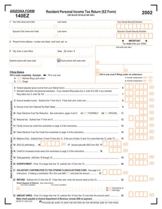 azdor.gov Forms 140EZf