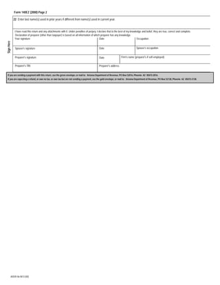 azdor.gov Forms 140ezf