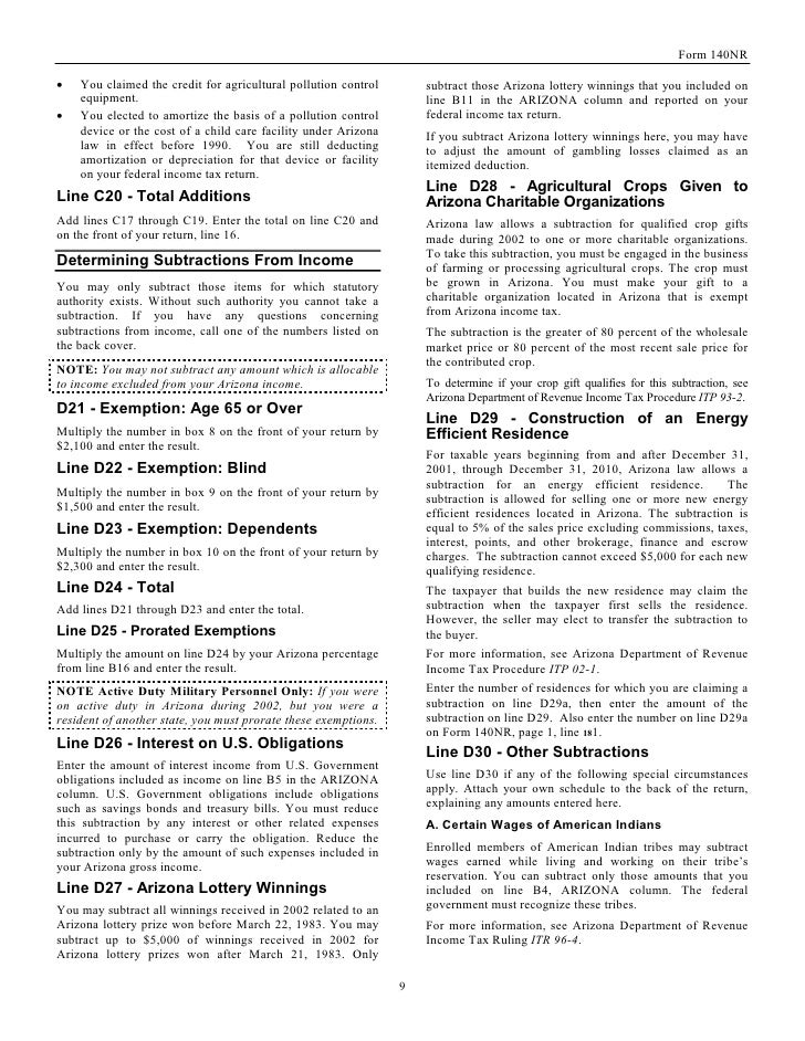 for form gambling losses Forms 140NRi azdor.gov