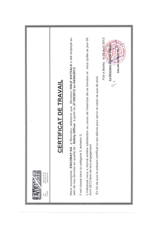 Encobat Certificate of work