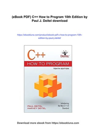 (eBook PDF) C++ How to Program 10th Edition by Paul J. Deitel | PDF