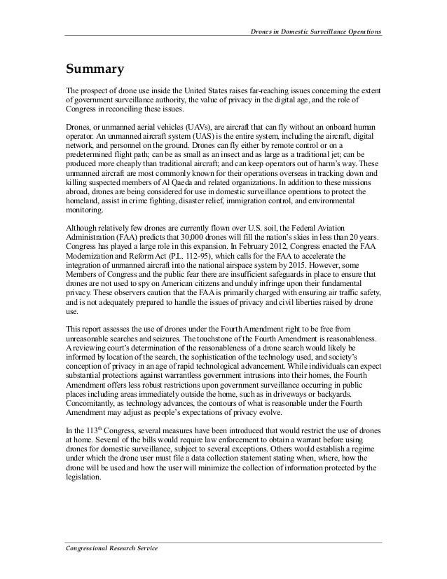 CRS R42701 Drones in Domestic Surveillance Operations Fourth Amendme…