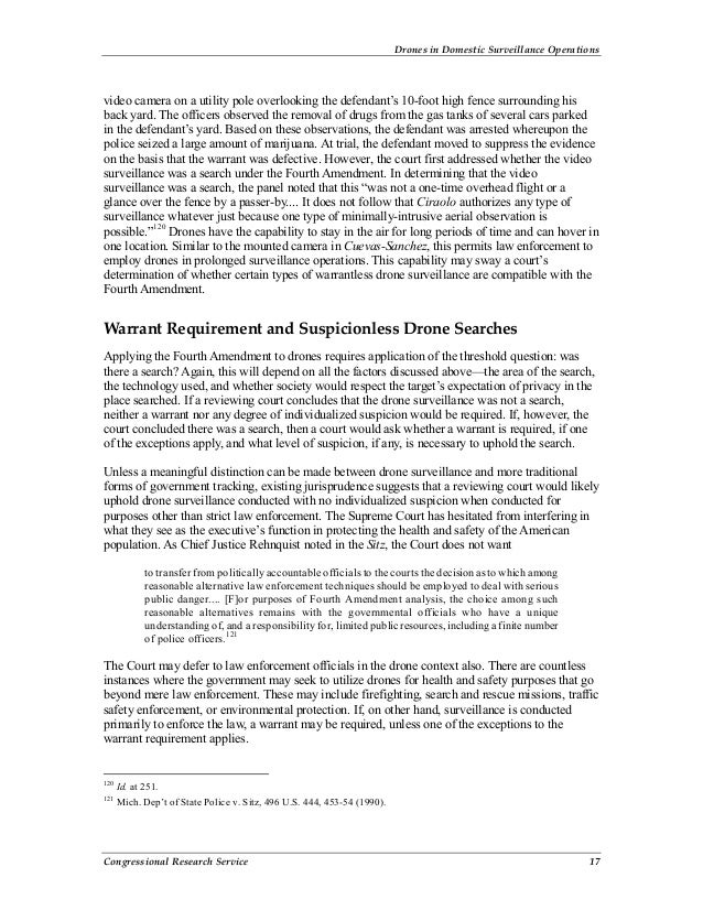 CRS R42701 Drones in Domestic Surveillance Operations Fourth Amendme…