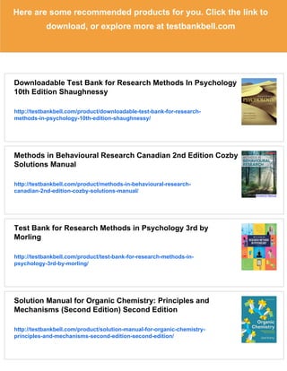 Research Methods in Psychology 10th Edition Shaughnessy Solutions ...