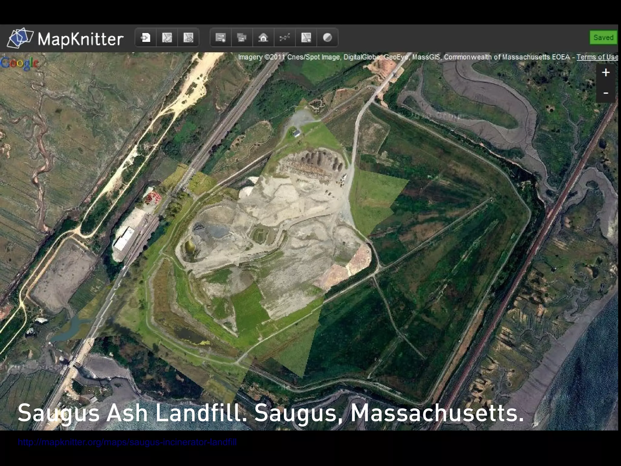 Saugus Ash Landfill. Saugus, Massachusetts.
http://mapknitter.org/maps/saugus-incinerator-landfill
 