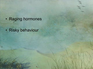Raging hormones Risky behaviour 
