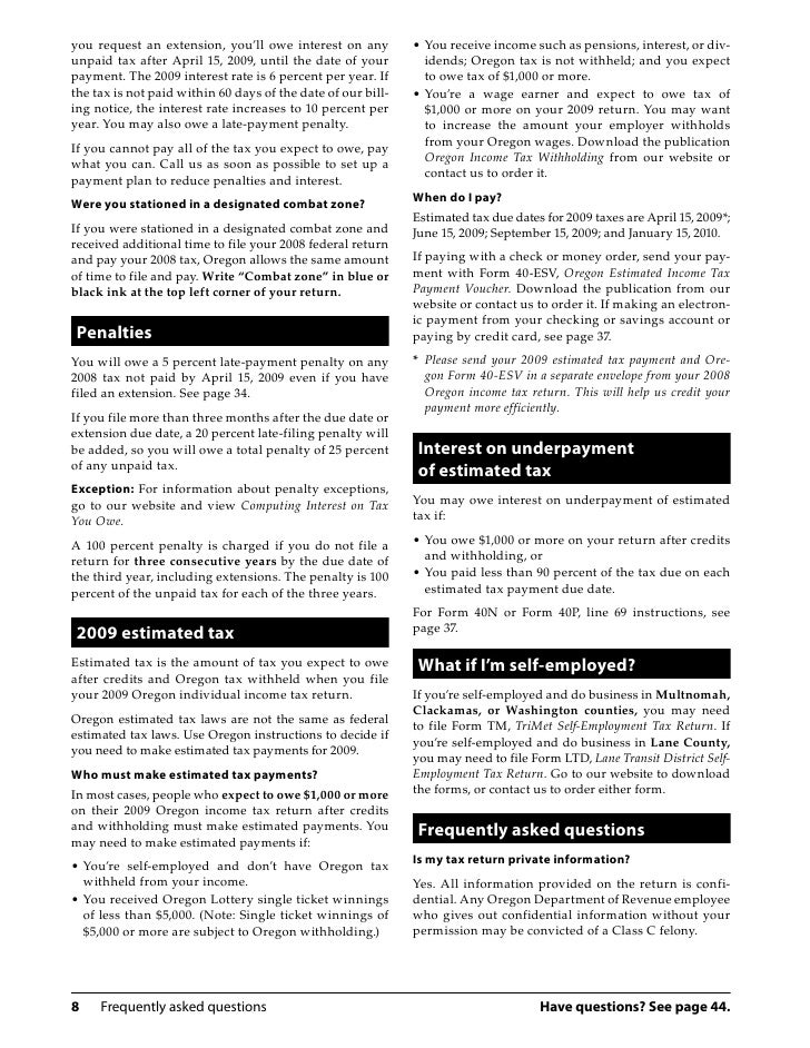 oregon tax payment plan