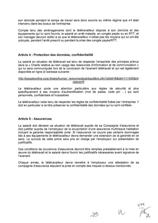 Accord-cadre télétravail Groupe Thalès