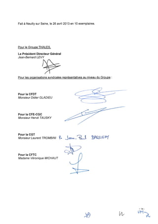 Accord-cadre télétravail Groupe Thalès