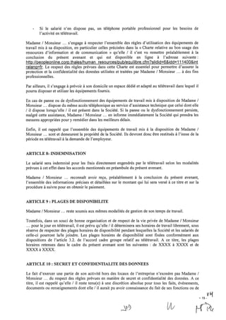 Accord-cadre télétravail Groupe Thalès