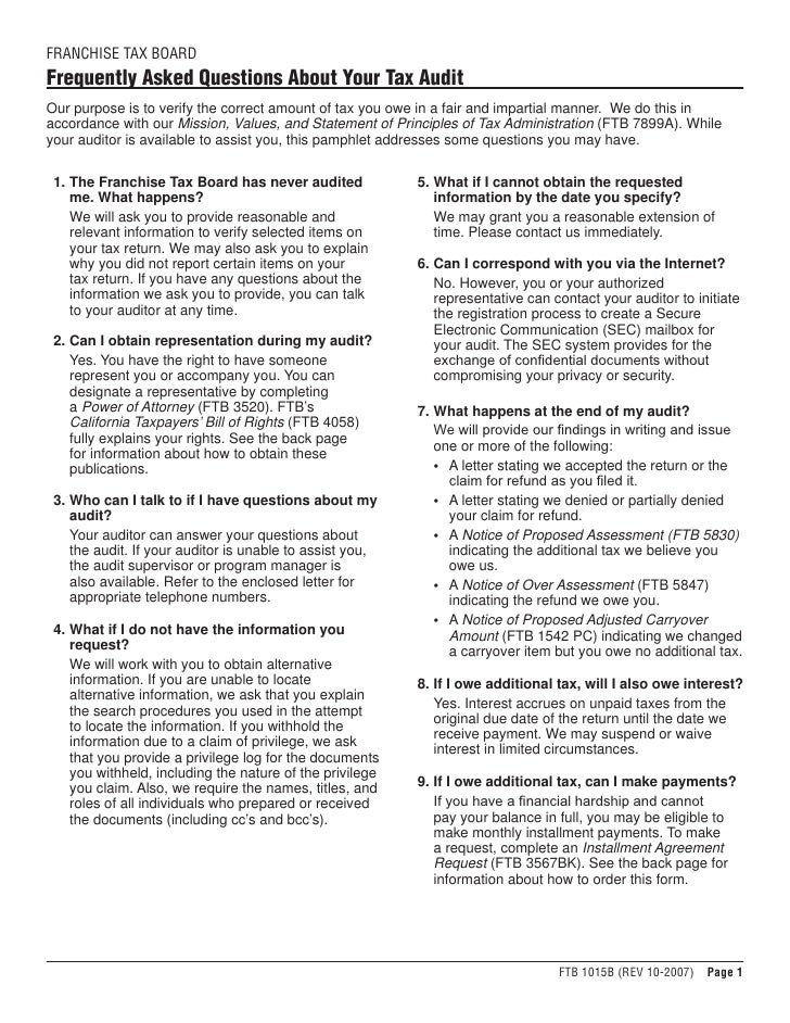 ftb ca gov forms 1015b right to represent form