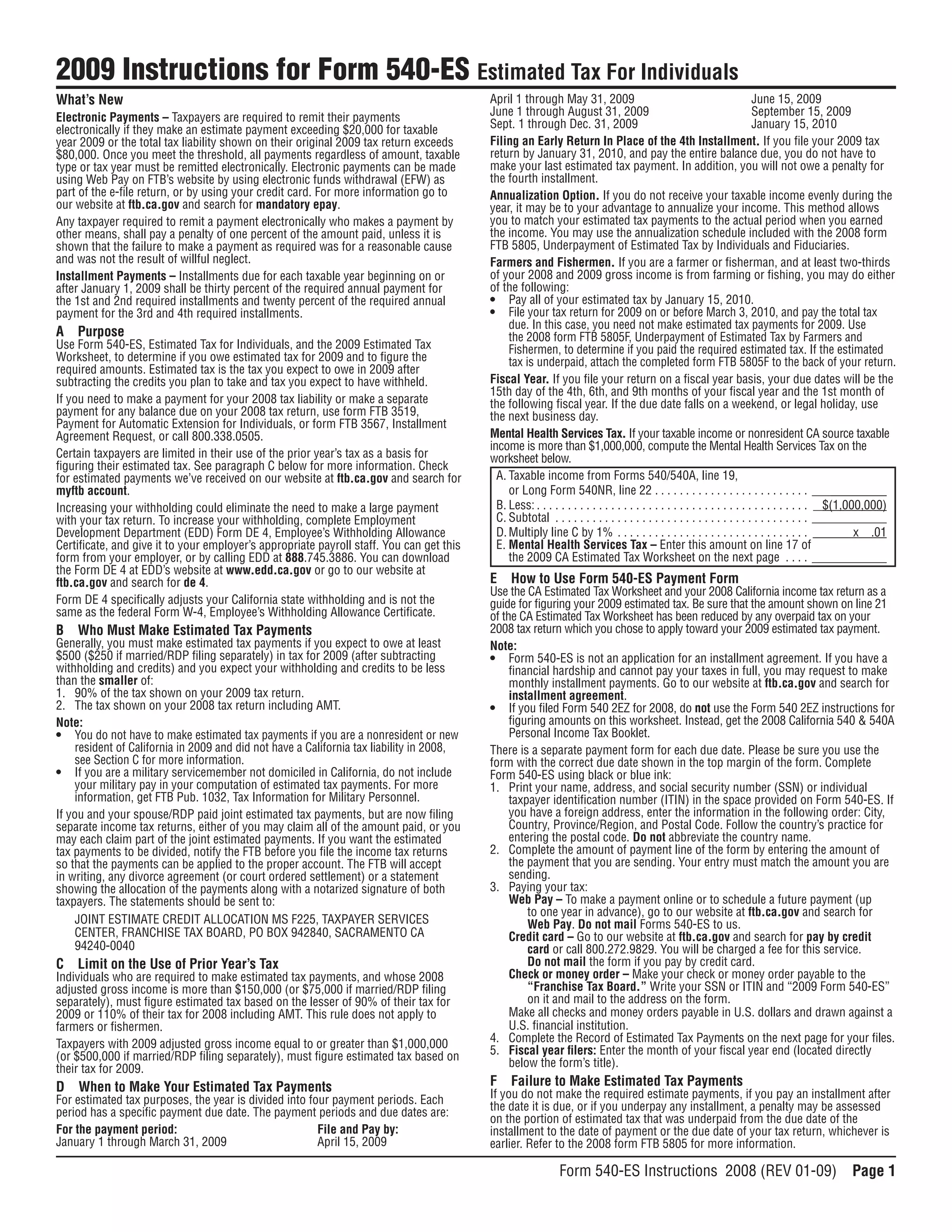 Form 540 Es California - fvrd5qm