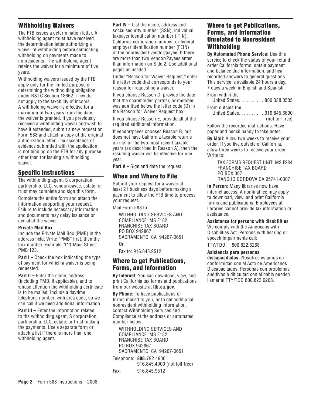 Ftb ca gov Forms 09 588