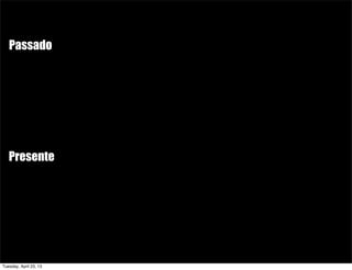 Presente
Passado
Tuesday, April 23, 13
 