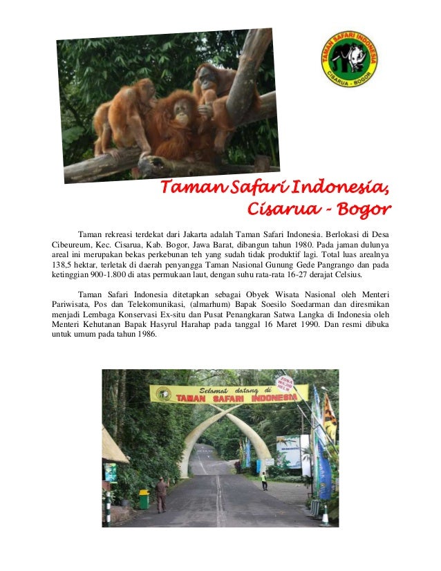 Panduan Tour Taman Safari Indonesia