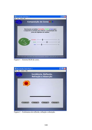 Anais XII Simpósio Brasileiro de Sensoriamento Remoto, Goiânia, Brasil, 16-21 abril 2005, INPE, p. 1305-1312.




Figura 1 – Sistema RGB de cores.




Figura 2 – Fenômenos de reflexão, refração e absorção.




                                                    1309
 
