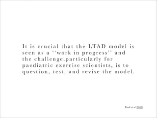 Lta Development Model Long Term Athlete Development | PDF