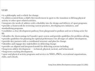 Long Term Athlete Development | PDF