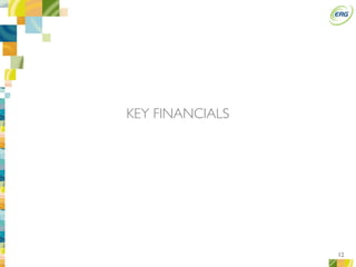 12
KEY FINANCIALS
 