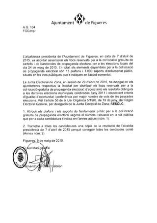 Decret de Propaganda Electoral a Figueres