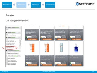 © 2013 NETFORMIC GmbH 1510.06.2013
Wahrnehmung Recherche Überlegung Kaufabschluss
Ratgeber
Das richtige Produkt finden.
 