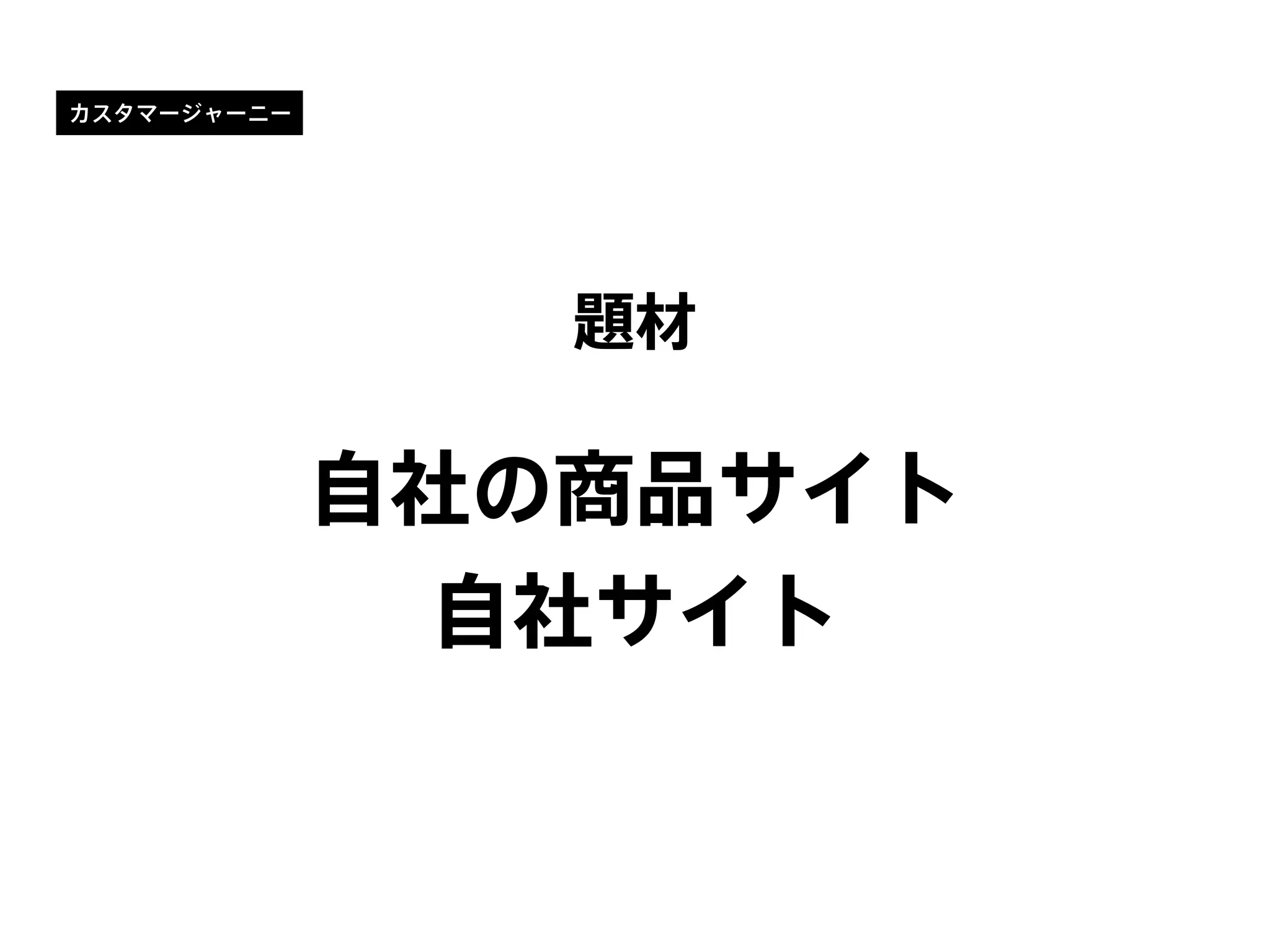 カスタマージャーニー
題材
自社の商品サイト
自社サイト
 