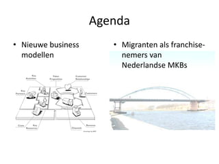 Agenda
• Nieuwe business
modellen

• Migranten als franchisenemers van
Nederlandse MKBs

 