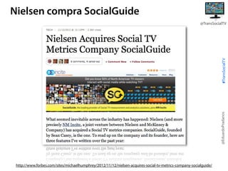 Nielsen compra SocialGuide

@EduardoPradanos

#TransSocialTV

@TransSocialTV

http://www.forbes.com/sites/michaelhumphrey/2012/11/12/nielsen-acquires-social-tv-metrics-company-socialguide/

 