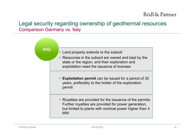 Geothermal Energy Comparison Of Regulatory Framework Germany Italy