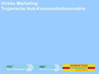 Virales Marketing:
Trojanische Hub-Kommunikationsmatrix
 
