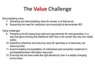 The Value Challenge
 