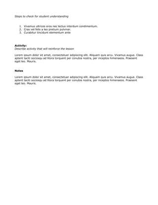 Lesson Simplified Student Copy of Simple Lesson Plan | DOC