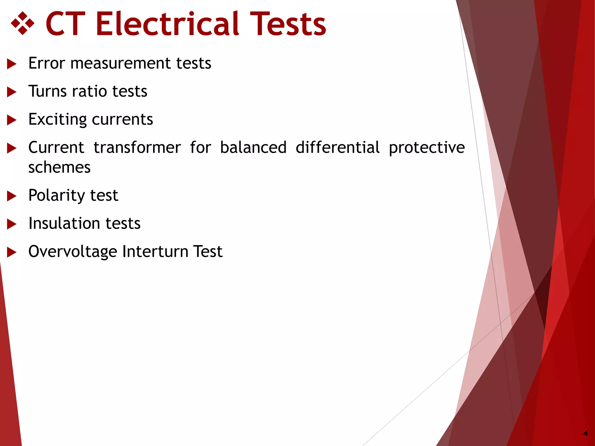 TESTING AND COMMISSIONING OF ELECTRICAL EQUIPMENTS. TESTING OF CURRENT