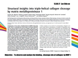 13.08.17 Lee Shin ae
Objective : To observe and analyze the binding , cleavage site of collagen by MMP-1
 